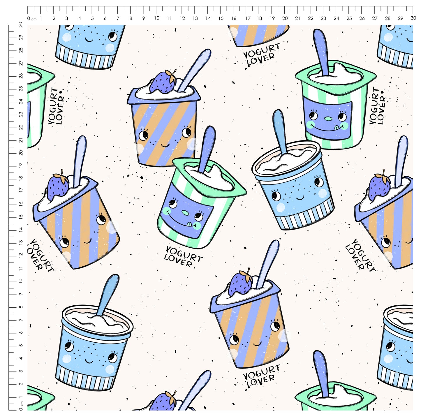 Yogurt Lover Neutral – Kinderstoff Food Design | verschiedene Stoffarten
