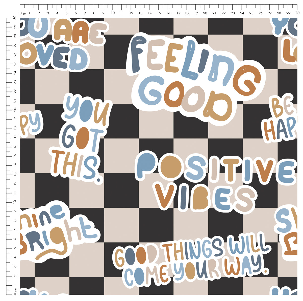 Feeling Good Schwarz | auf verschiedenen Stoffarten