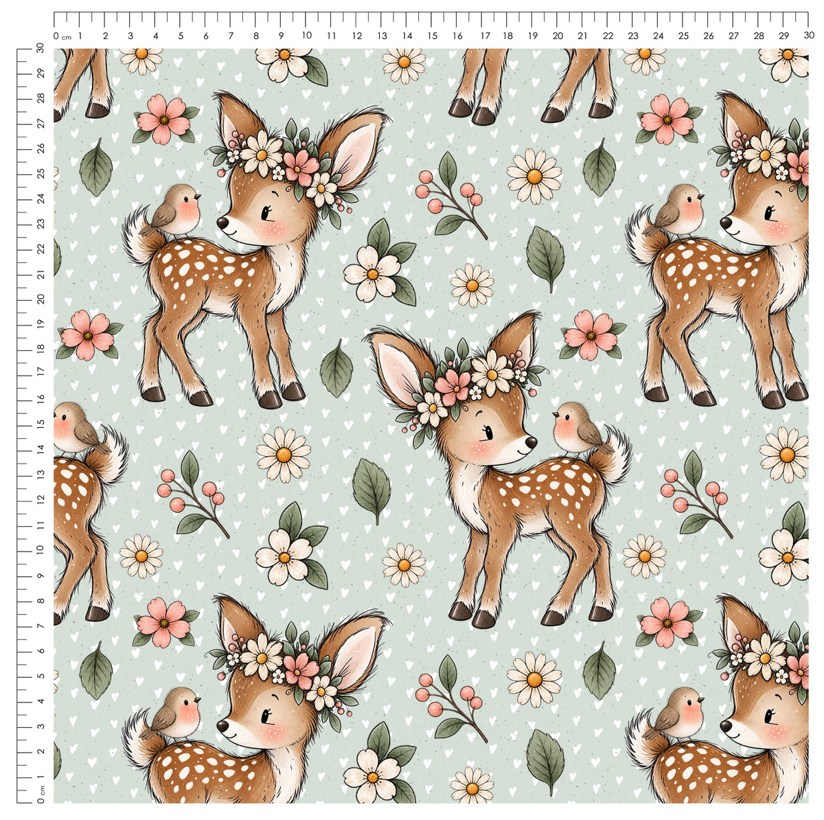 Fawn in Bloom Mint | auf verschiedenen Stoffarten
