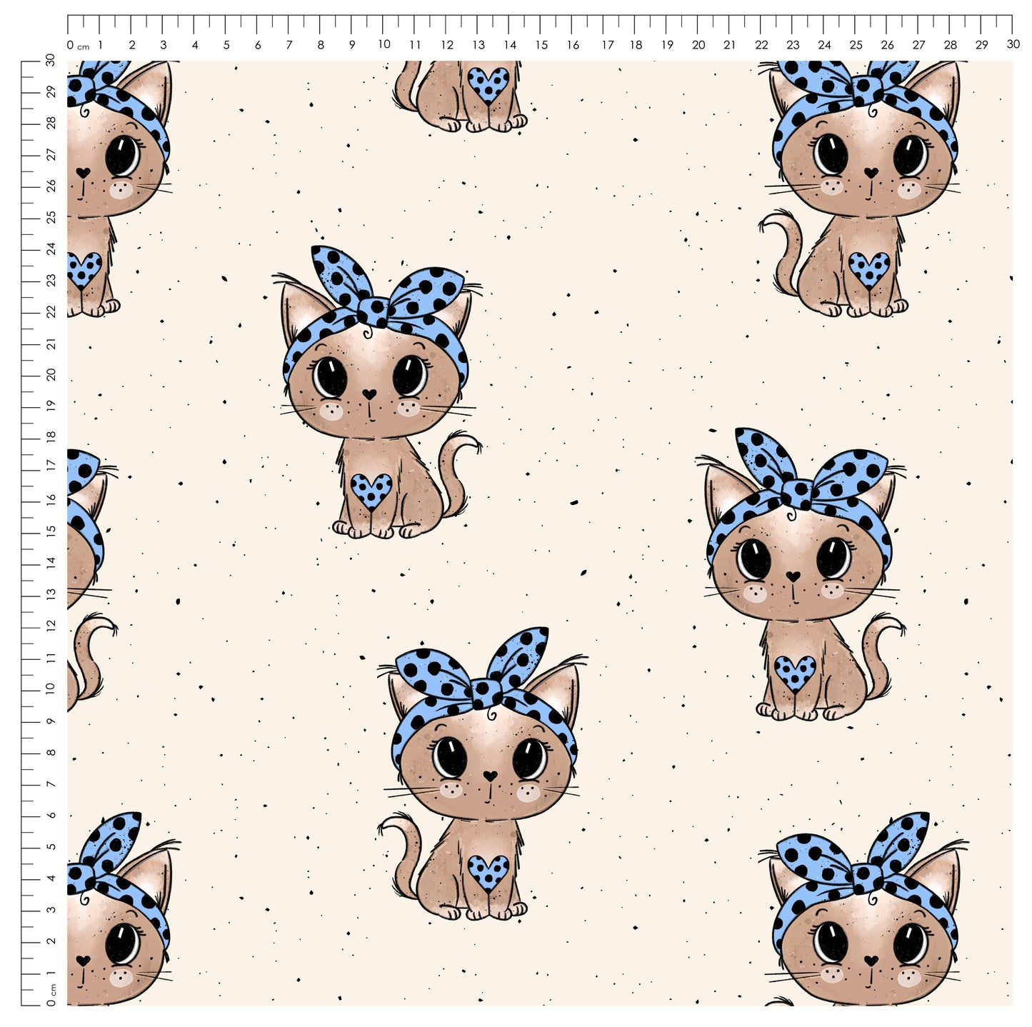 Dot Kitty Love – süßer Katzen-Kinderstoff | verschiedene Stoffarten