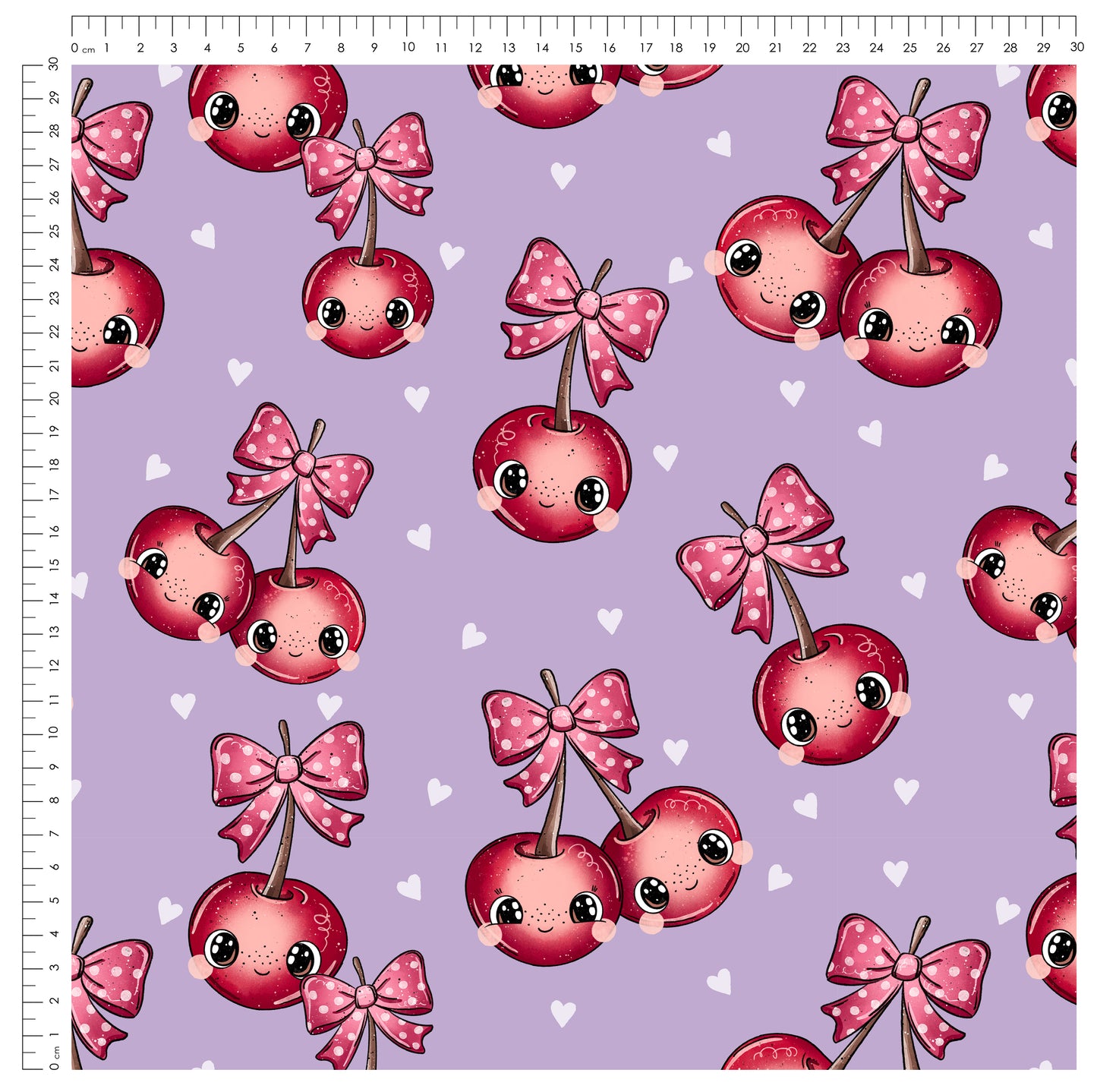 Little Cherry Love – süßer Kirsch Stoff mit Schleifen | auf verschiedenen Stoffarten
