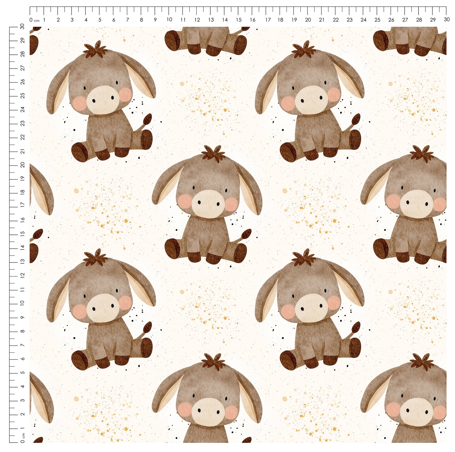 Eselchen Beige – Kinderstoff mit Esel | verschiedene Stoffarten