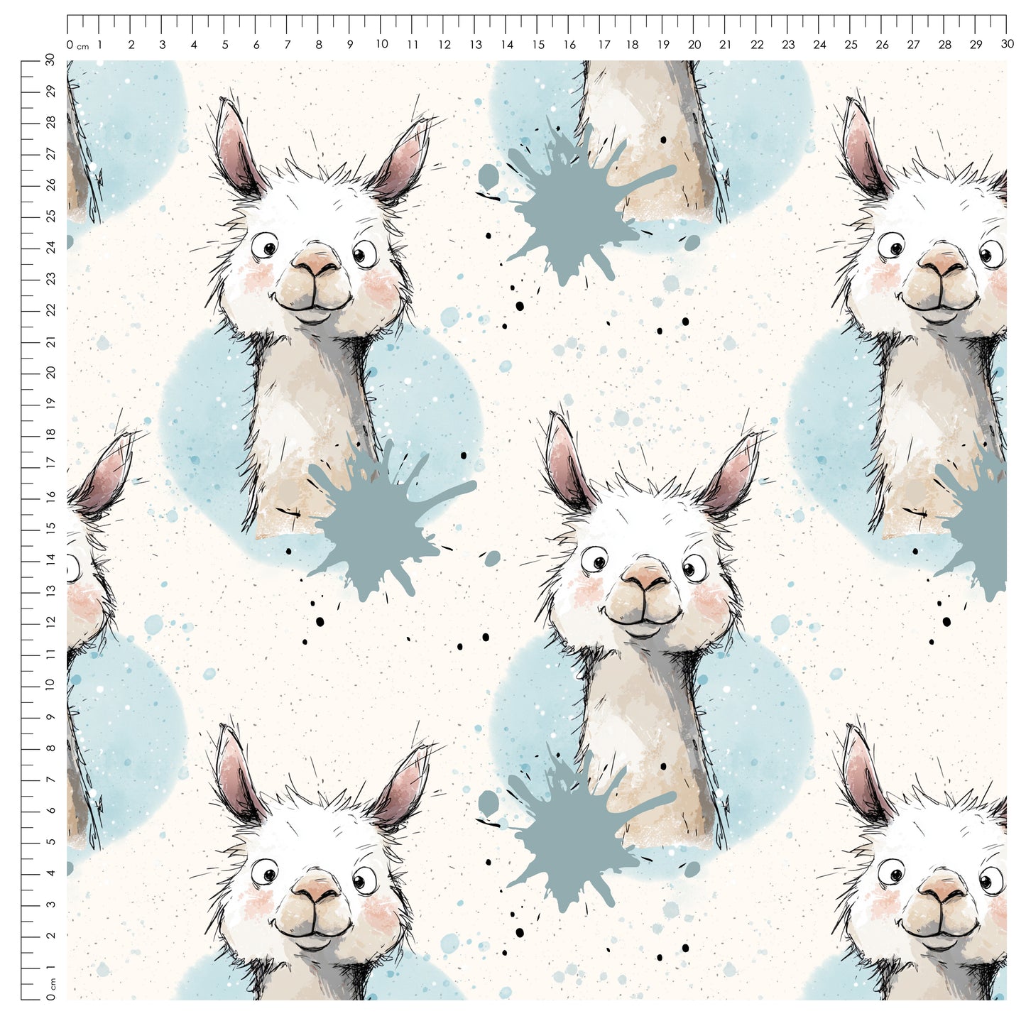 Lama Vibes Beige – moderner Kinderstoff mit Lama | verschiedene Stoffarten