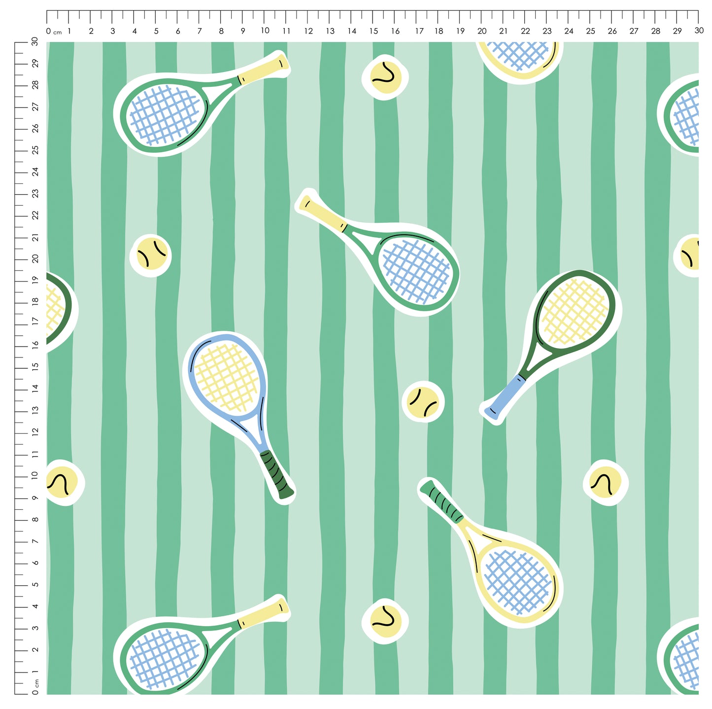 Tennis Time – sportliches Design | auf verschiedenen Stoffarten