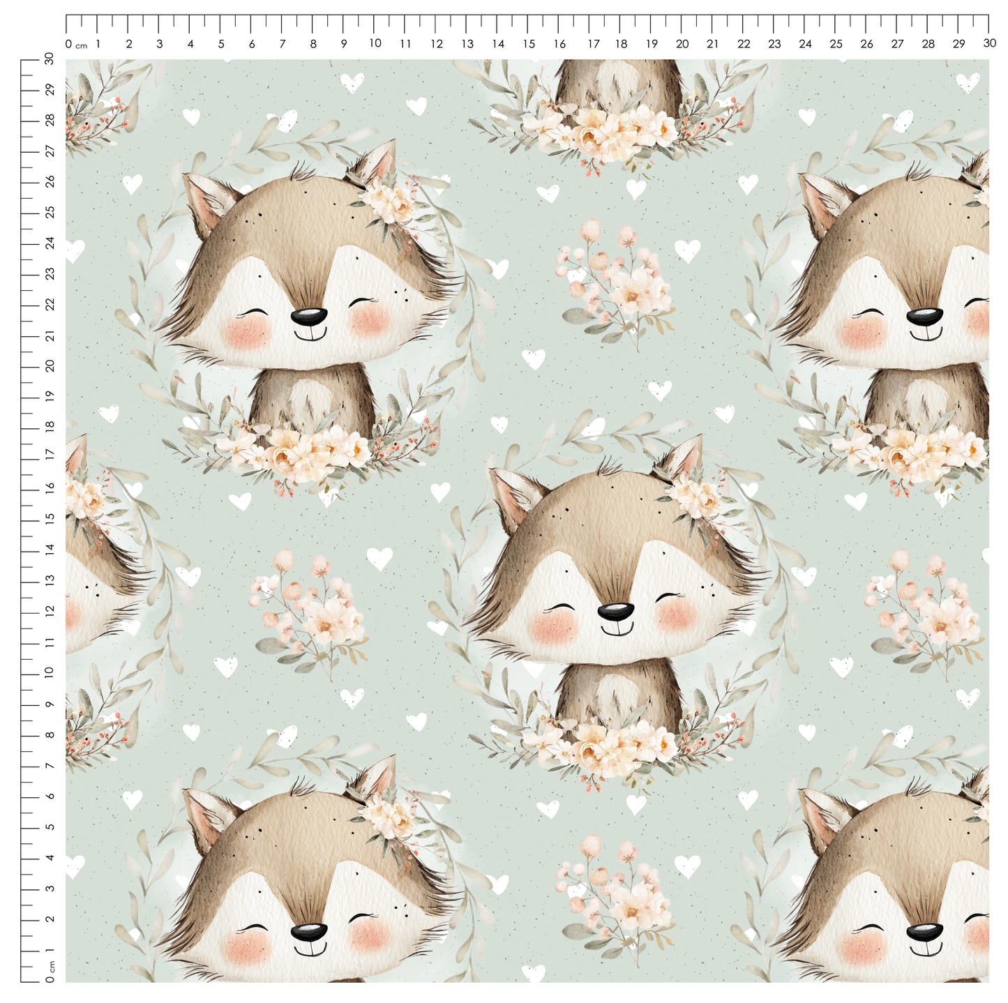 Blütenfuchs Mint – Floraler Fuchs Stoff | verschiedene Stoffarten