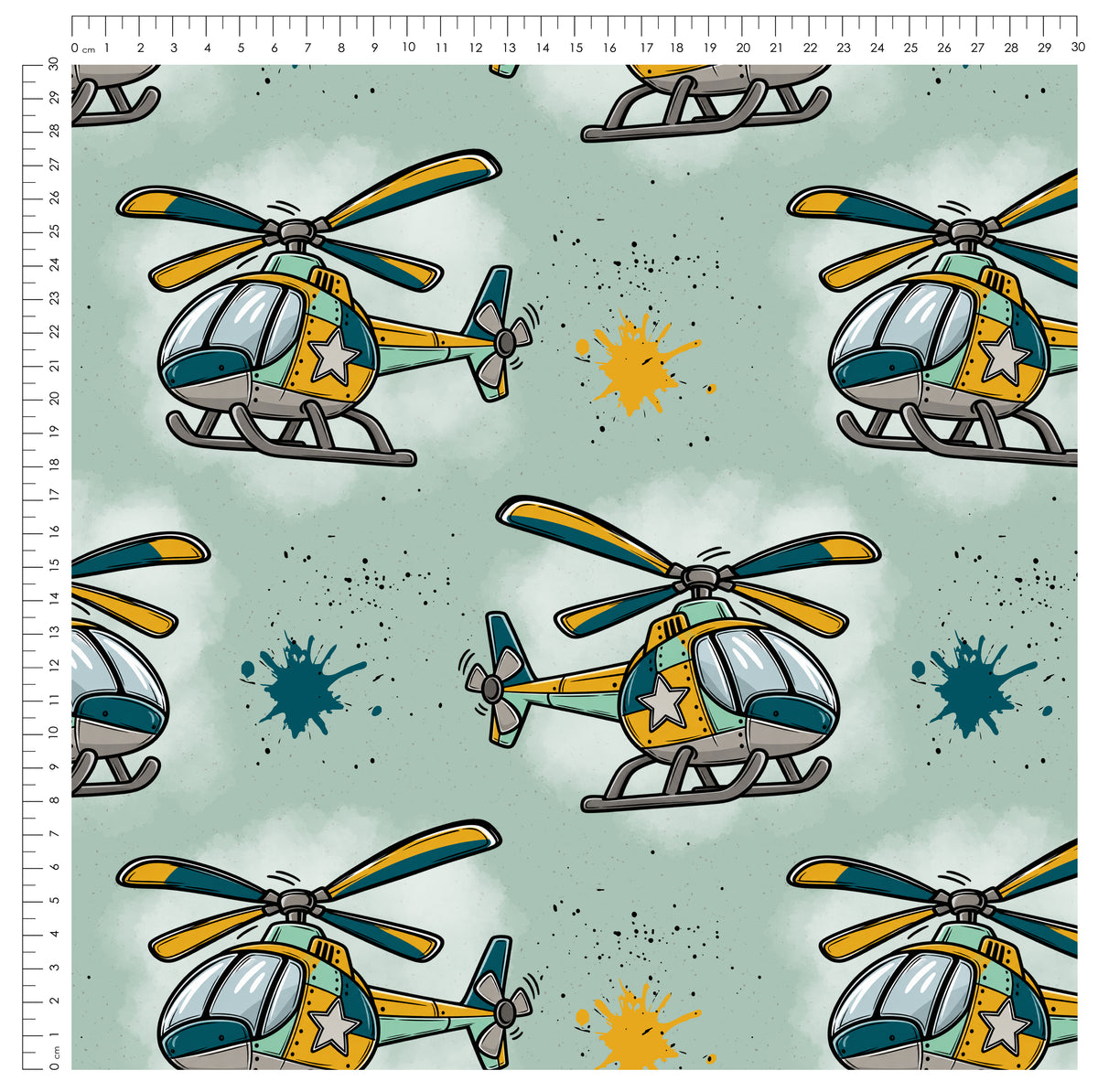 Heli Squad Mint | auf verschiedenen Stoffarten