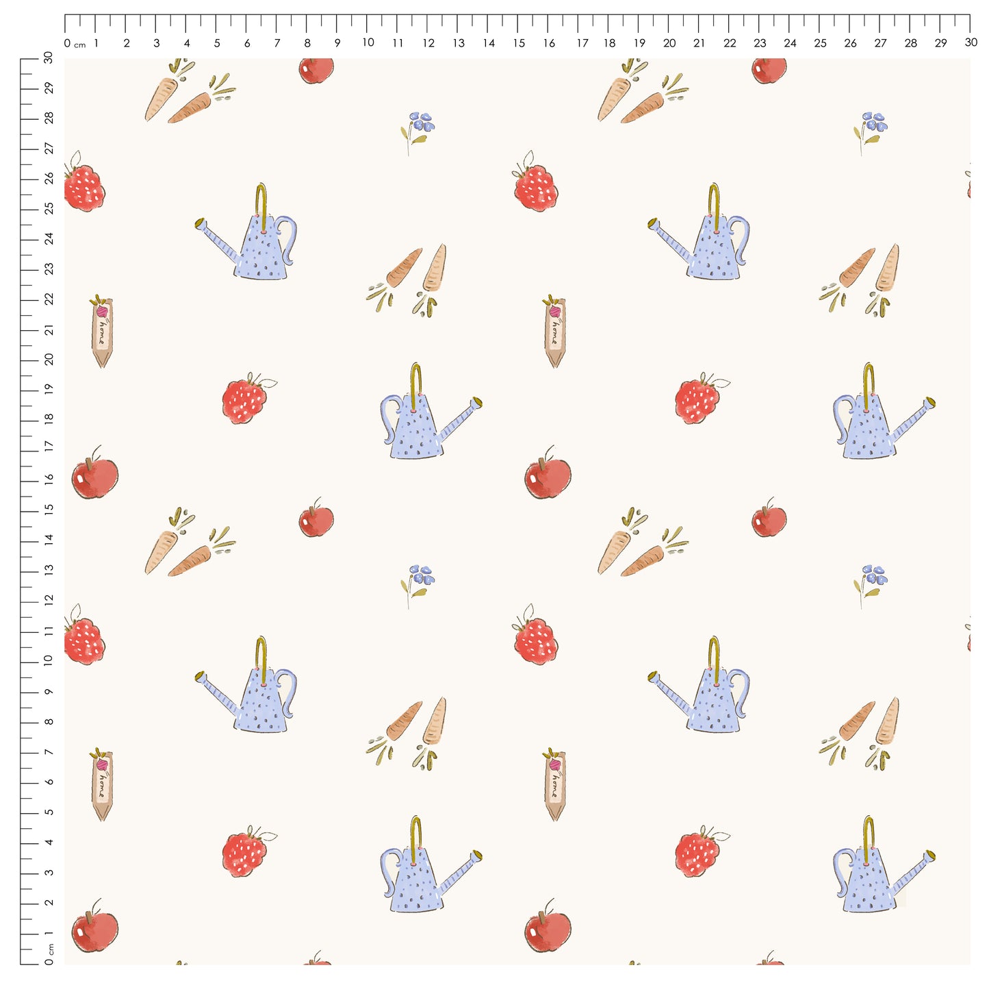 Little Garden Friends Mix Stoff – Aquarell Garten Design | auf verschiedenen Stoffarten