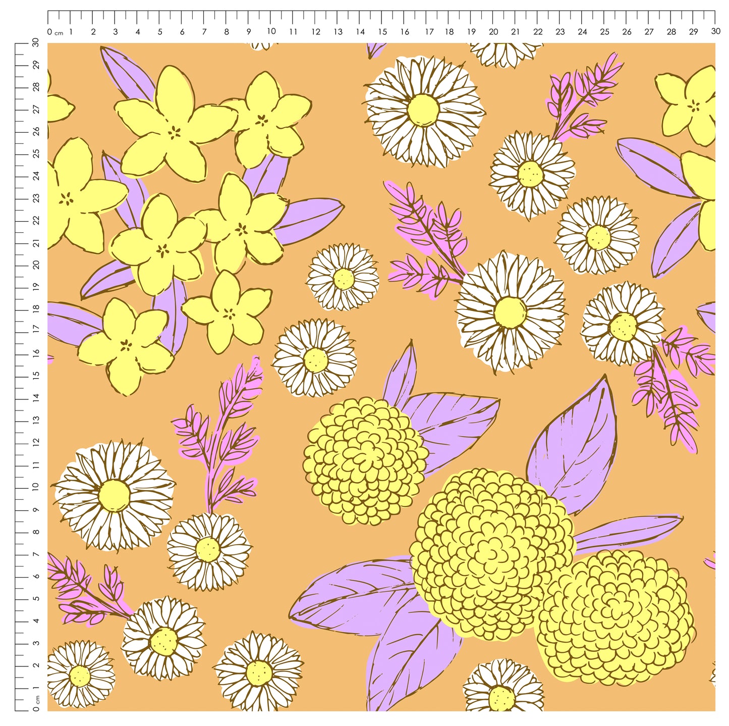 Petal Pop Orange | auf verschiedenen Stoffarten