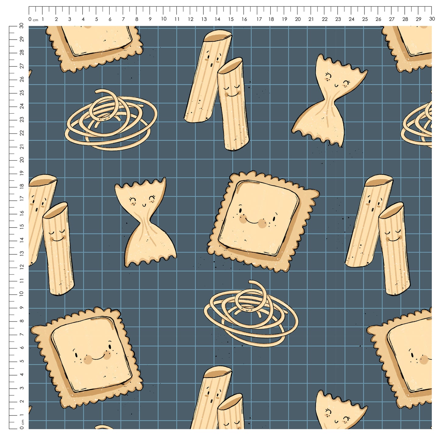 Stoffpaket Nudelbande – verspielter Food-Kinderstoff | verschiedene Stoffarten