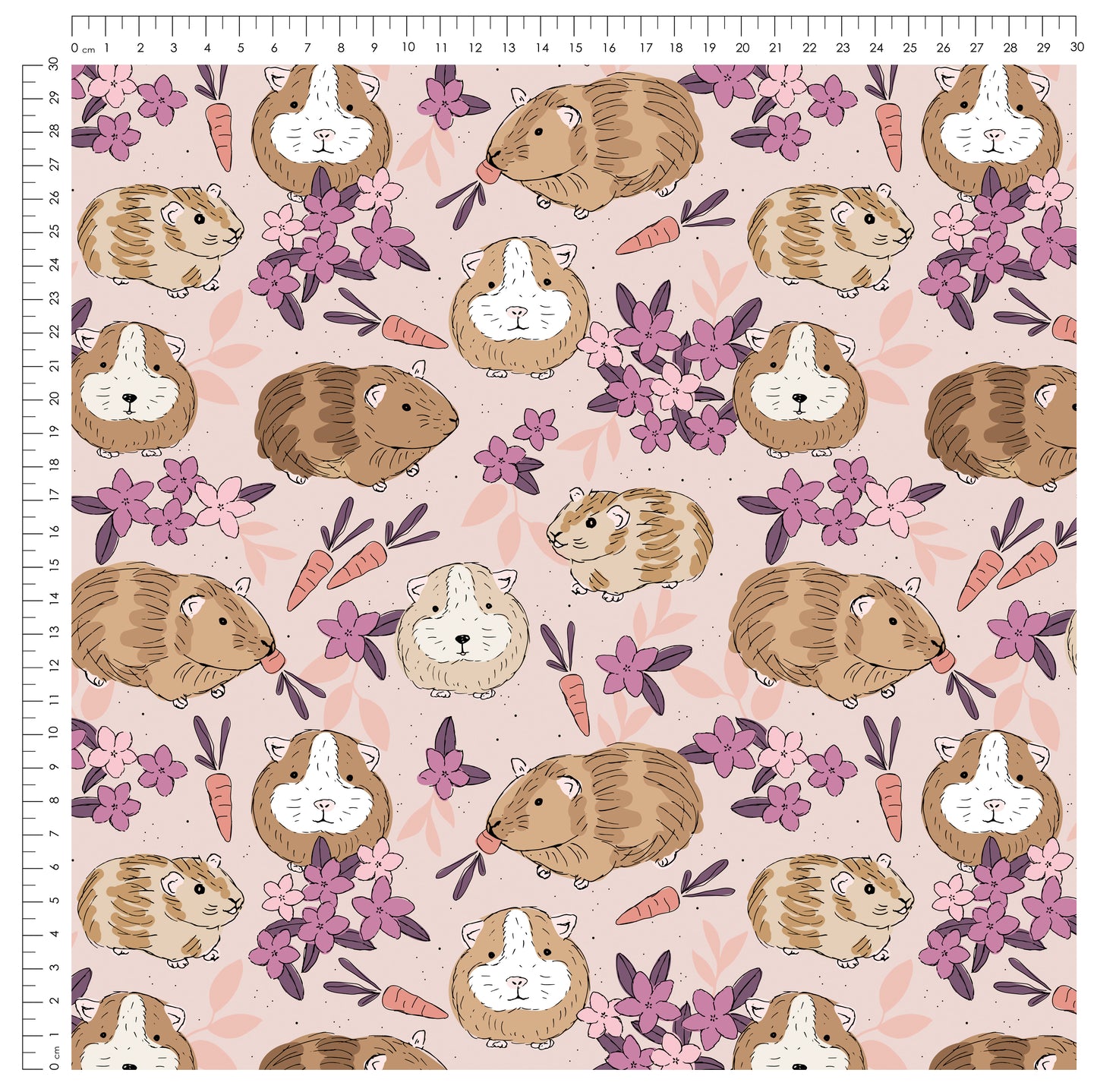 Meerschweinchenliebe Rosa – Kinderstoff mit Meerschweinchen | verschiedene Stoffarten