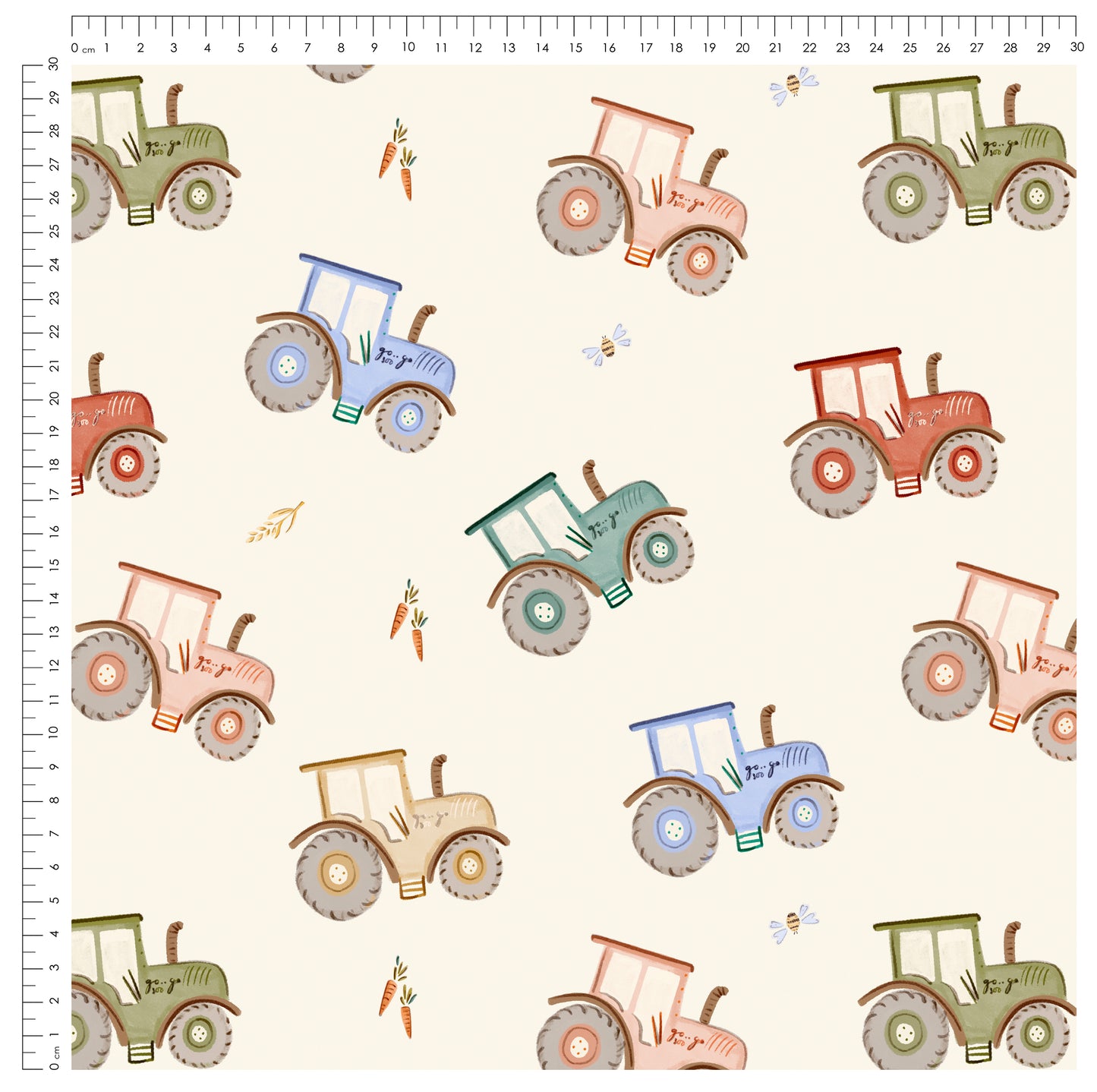 Little Farm Life Traktor – süßer Traktor Stoff | verschiedene Stoffarten