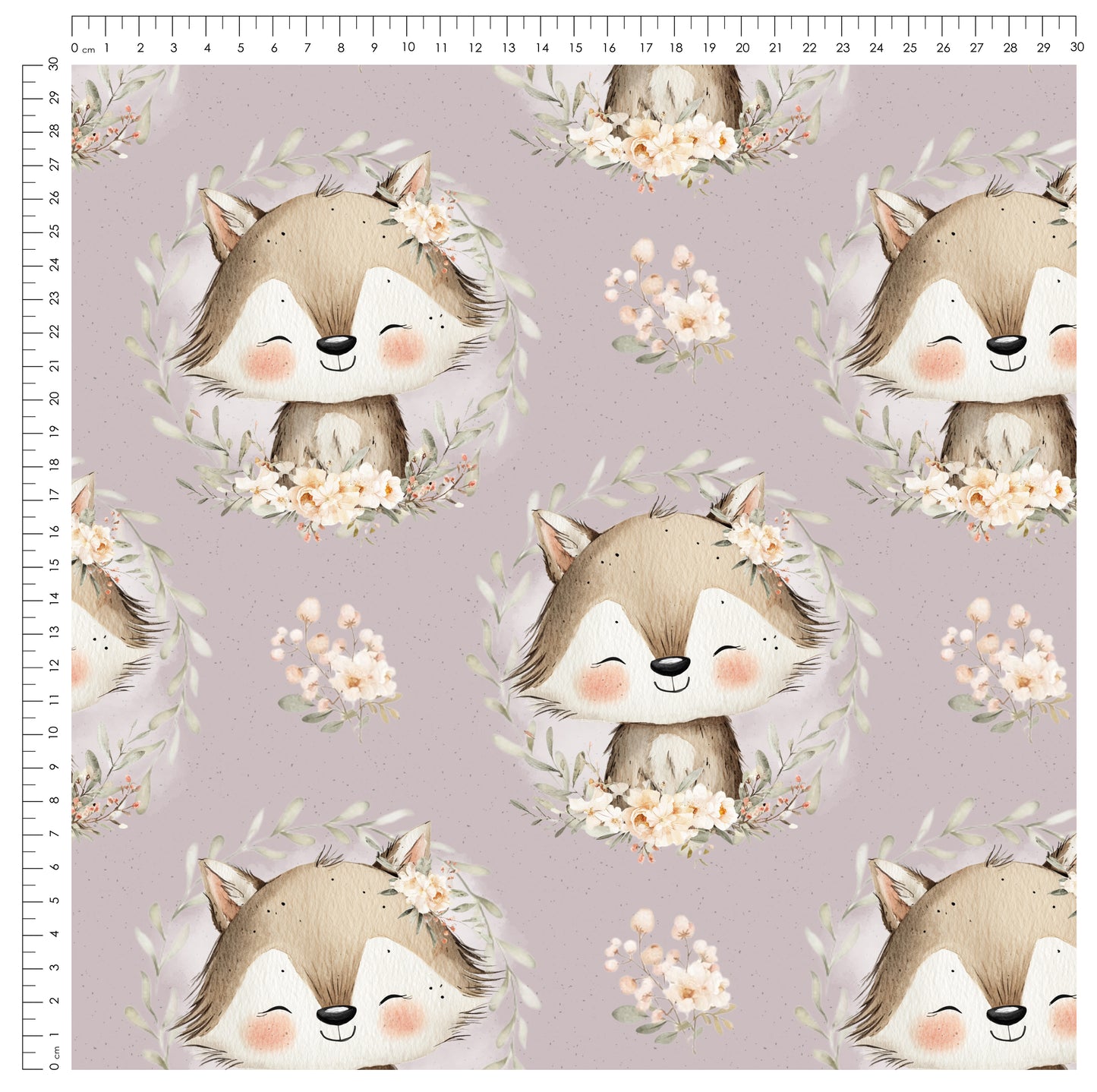Blütenfuchs Lila – Floraler Fuchs Stoff | verschiedene Stoffarten