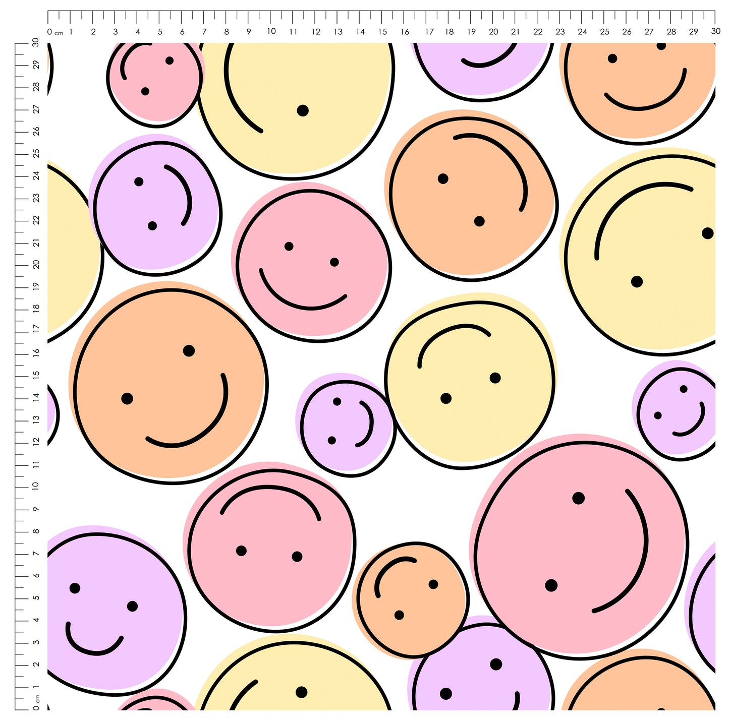 Smile Vibes Rosa – moderner Smiley Stoff | auf verschiedenen Stoffarten