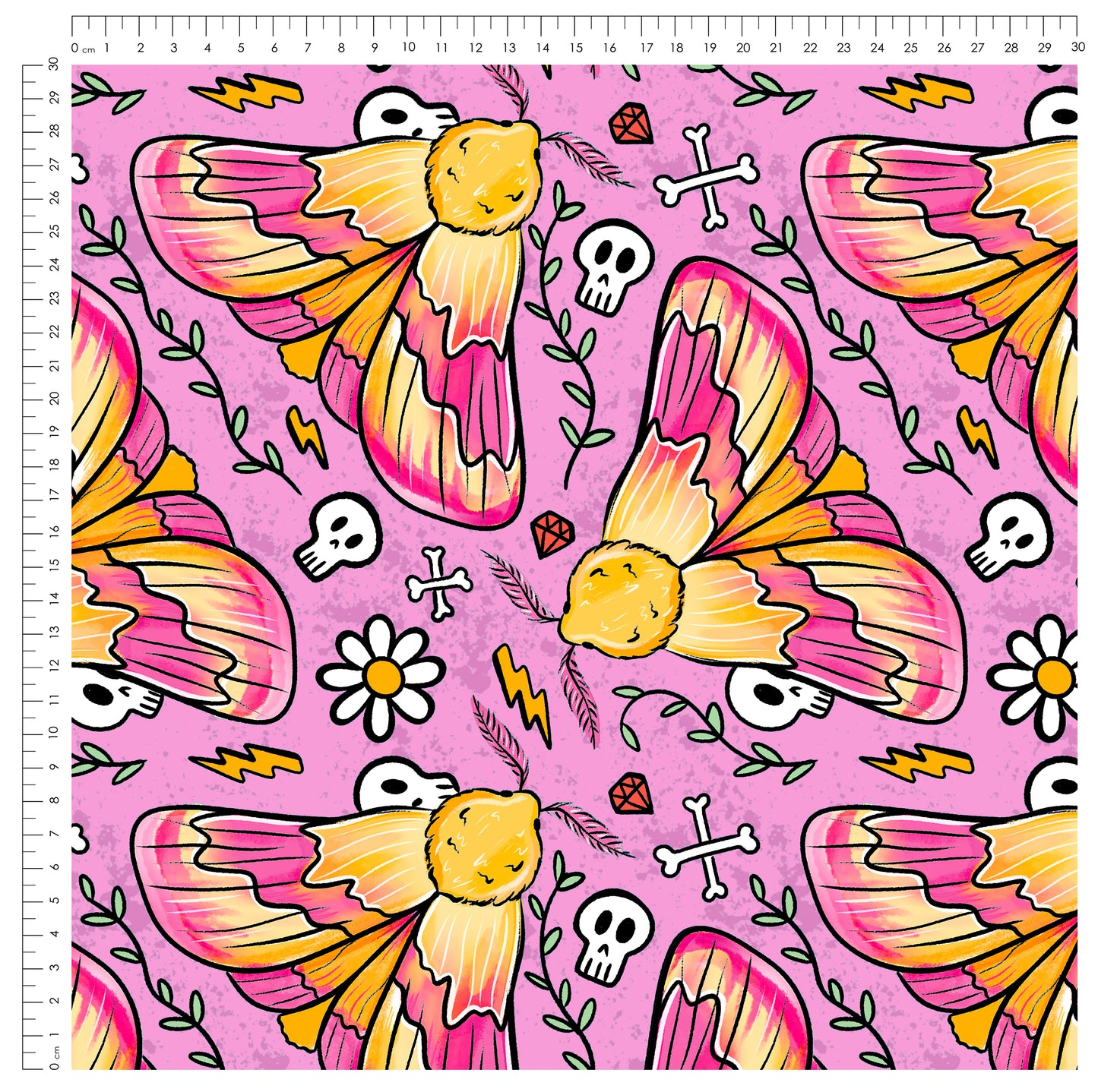 Wildflower Moth – Cooles Motten Design | auf verschiedenen Stoffarten