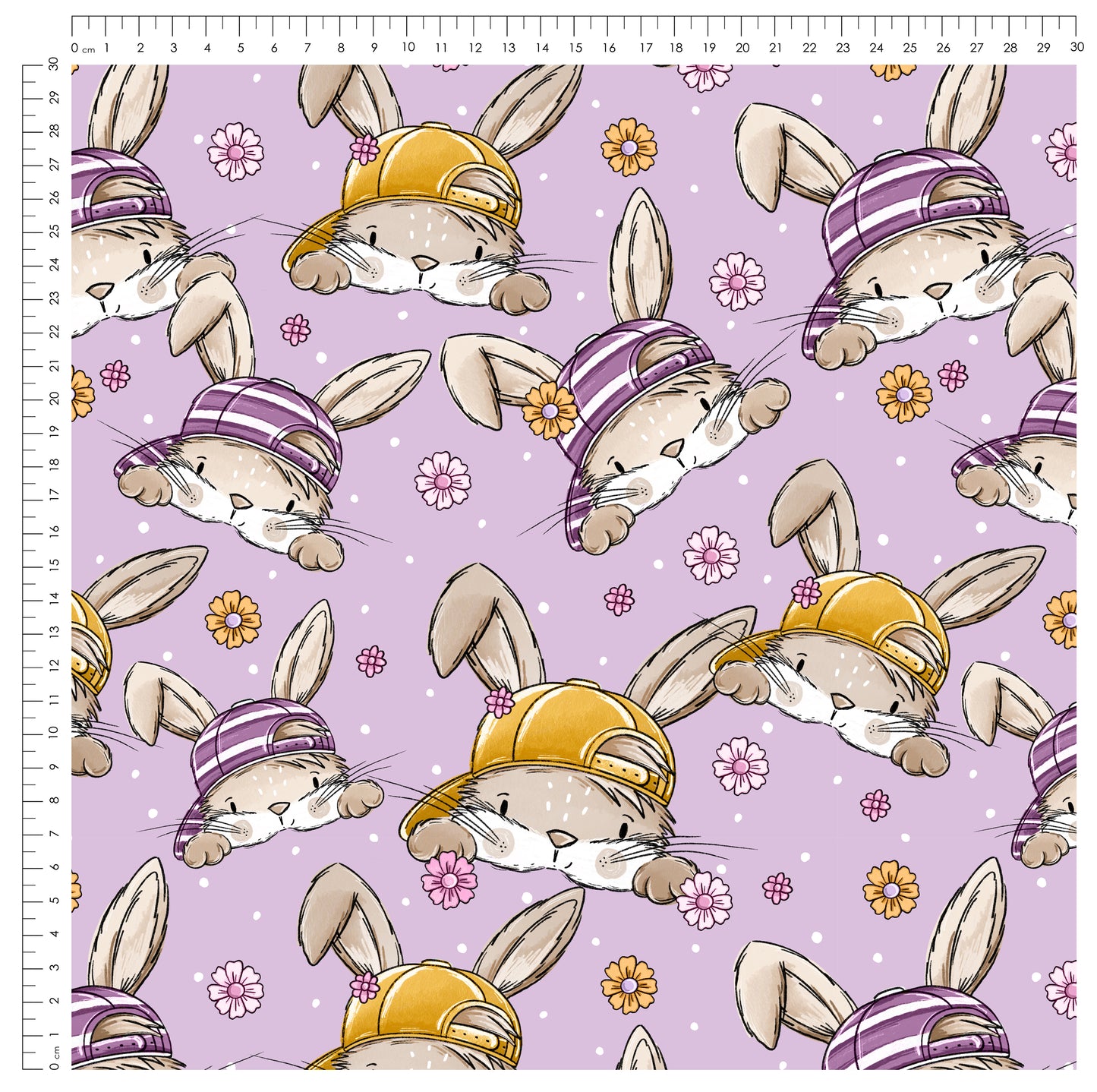 Skate Bunny Vibes Girl Flieder – Kinderstoff mit Hasen | verschiedene Stoffarten