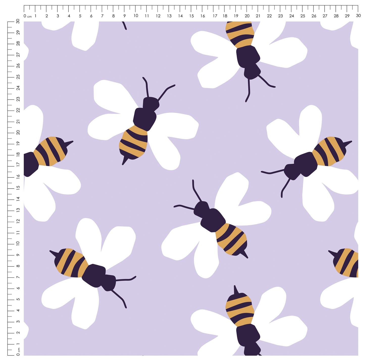 Bee in Bloom – Bienen Stoff | auf verschiedenen Stoffarten