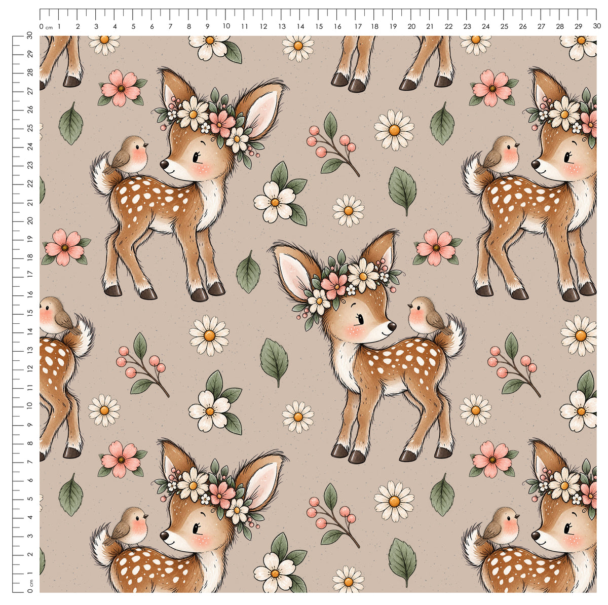 Fawn in Bloom Braun | auf verschiedenen Stoffarten