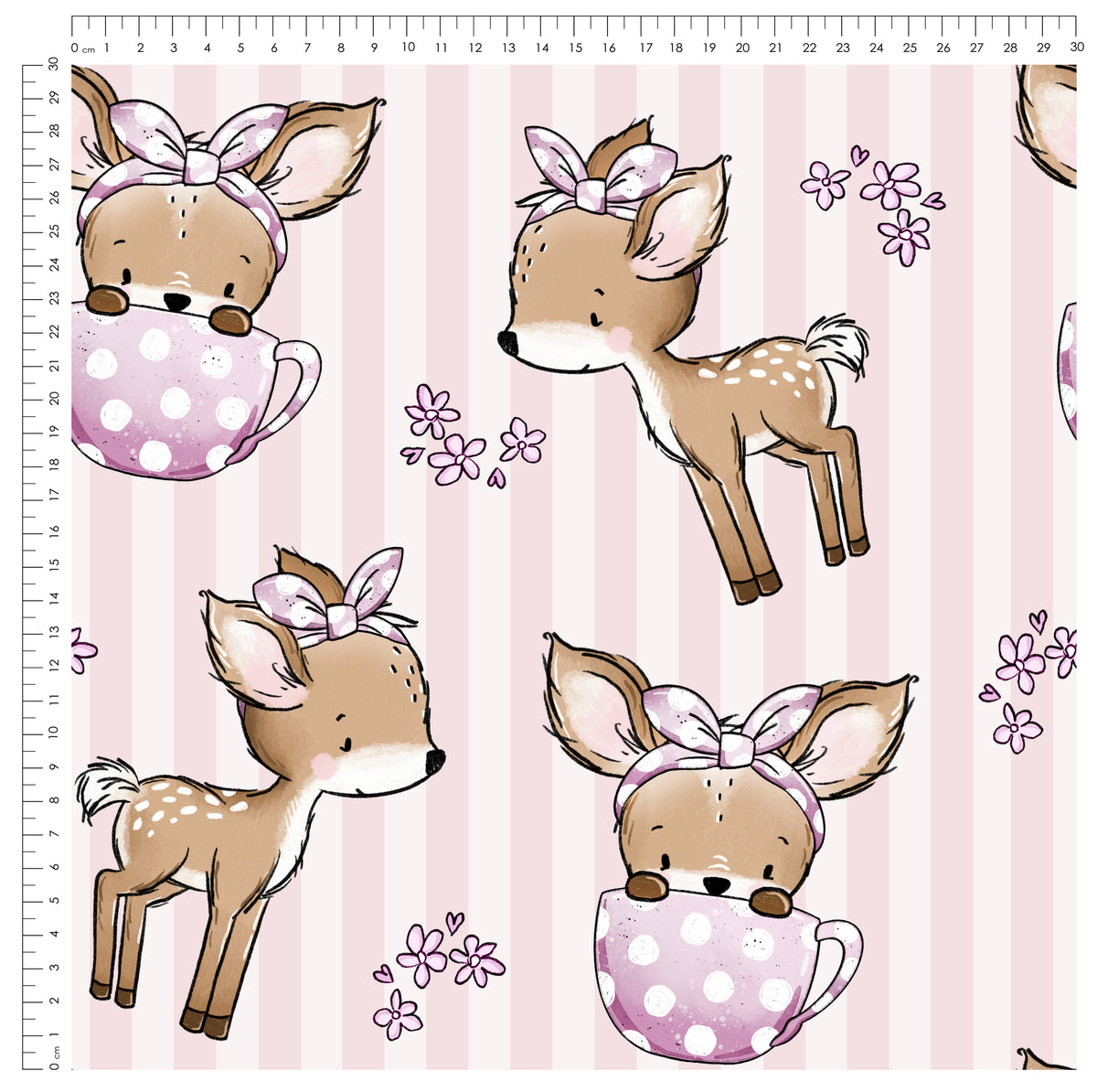 Stoffpaket Little Fawn Blossom Rosa | auf verschiedenen Stoffarten