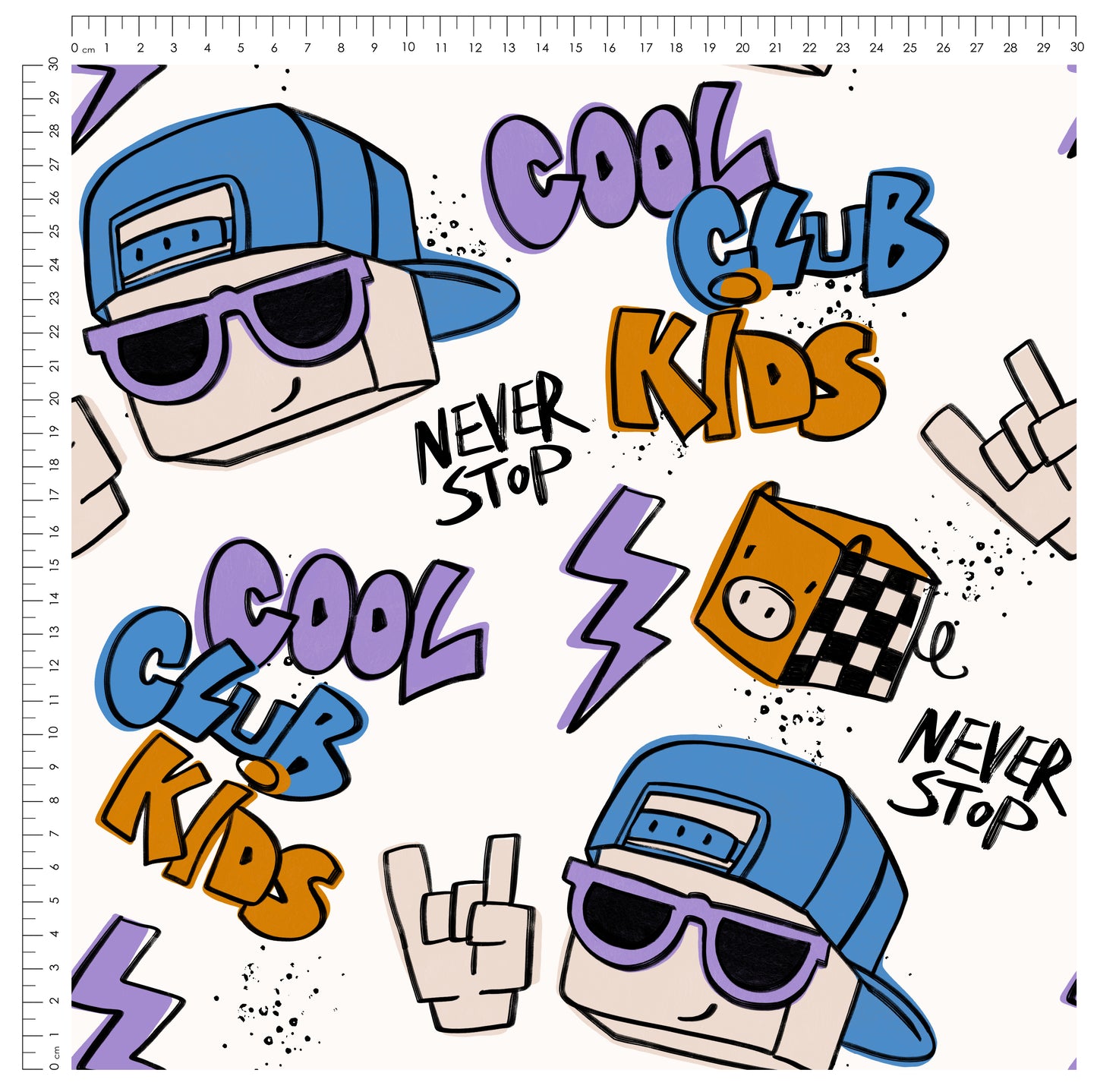 Cool Kids Club Lila – cooler Streetstyle Stoff | auf verschiedenen Stoffarten