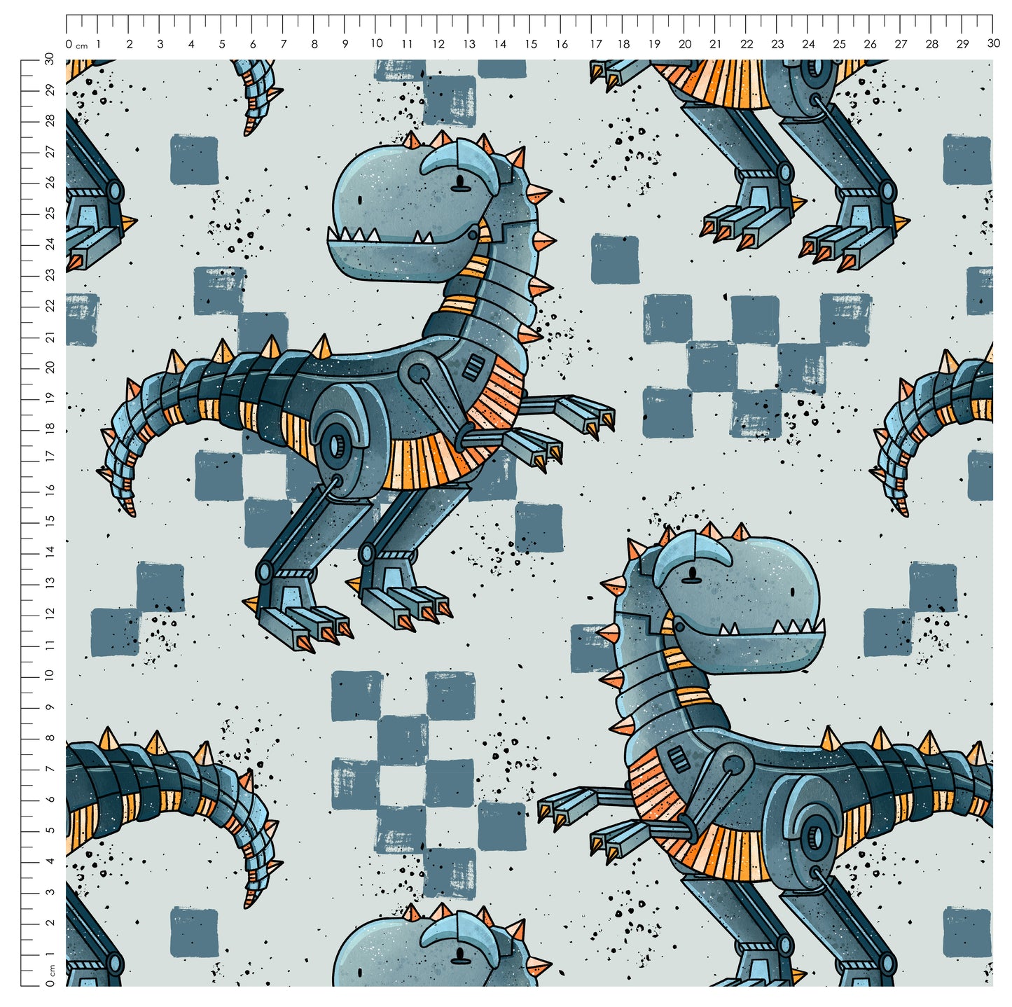 Big Robo Rex – Cooler Roboter Dino Stoff | auf verschiedenen Stoffarten