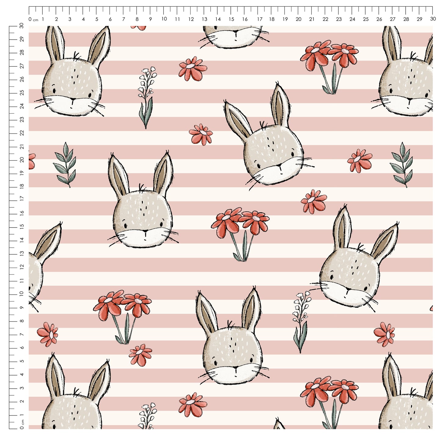 Wiesenhase Rosa – süßes Hasen & Blumen Design | auf verschiedenen Stoffarten