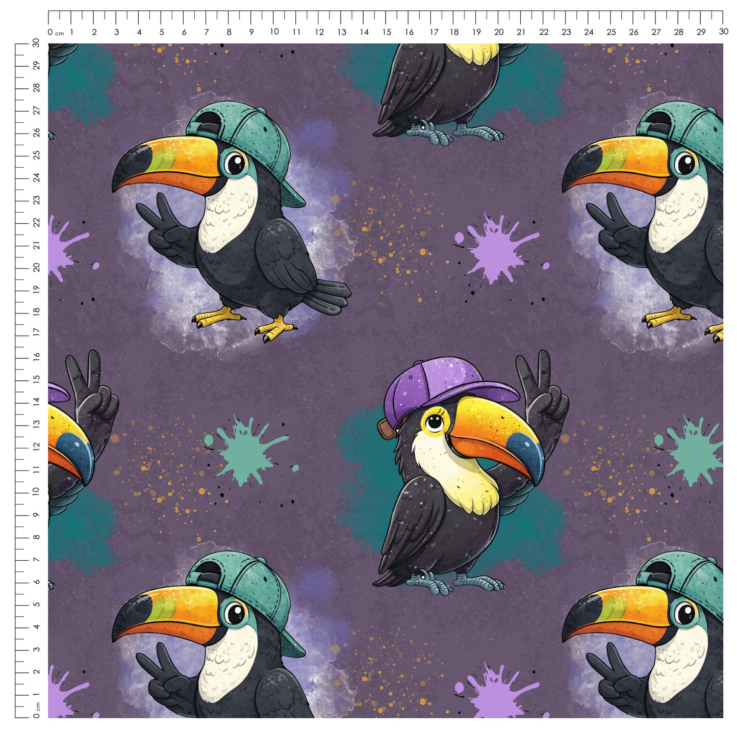 Toucan Vibes Lila | auf verschiedenen Stoffarten
