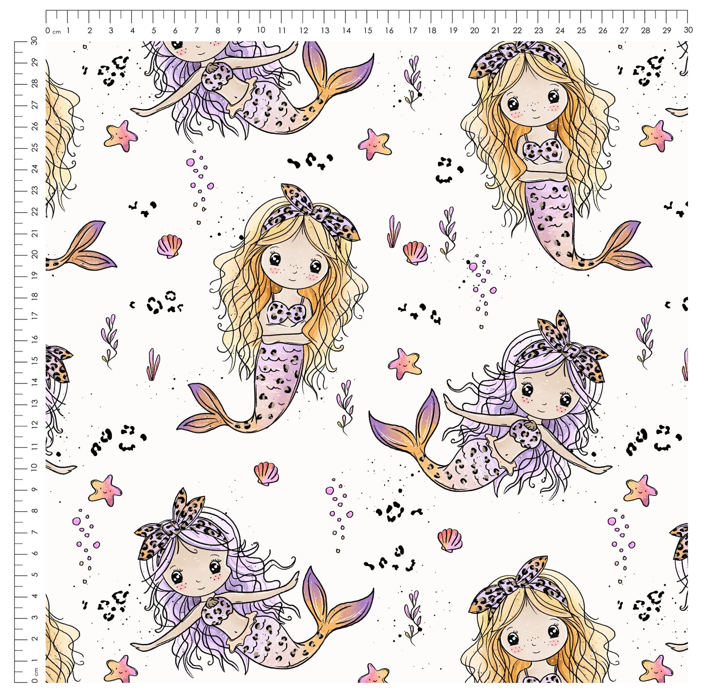 Stoffpaket Mermaid Dreams Ecru | auf verschiedenen Stoffarten