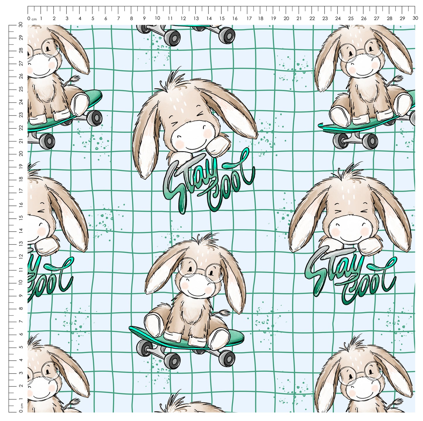 Eselliebe Boy Grid | auf verschiedenen Stoffarten