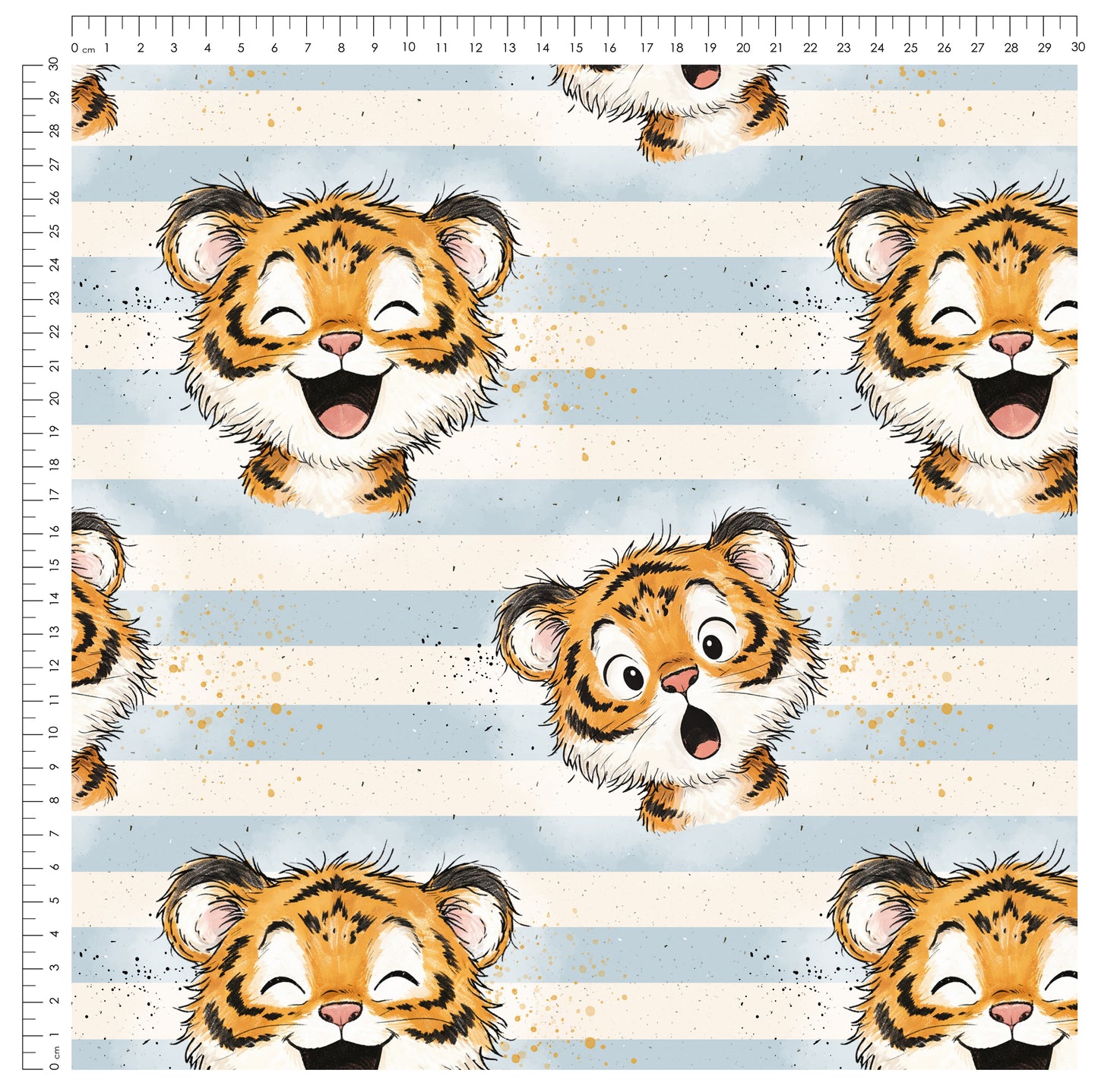 Tiger Taps Stripes | auf verschiedenen Stoffarten