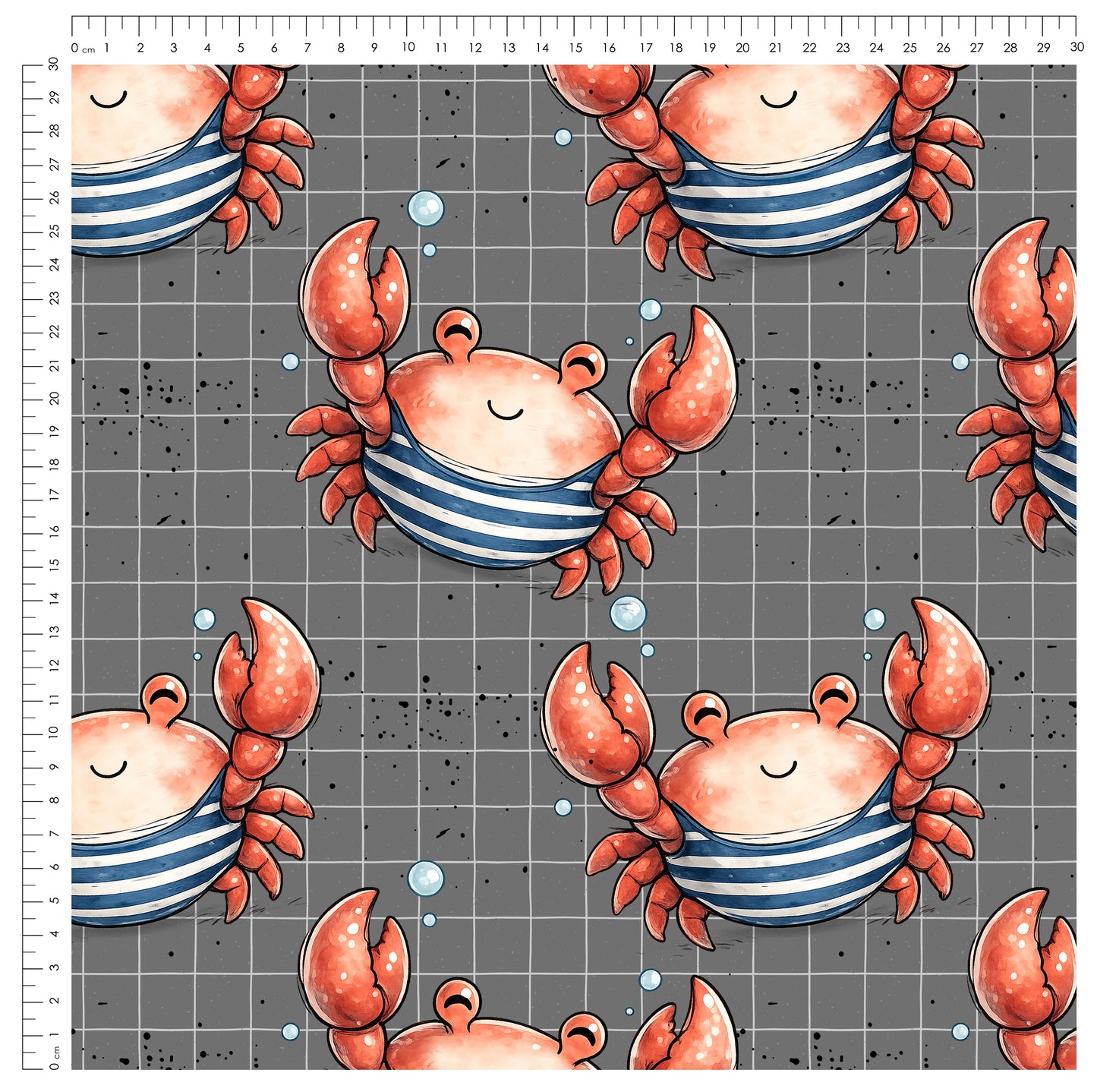 Seaside Crab Grid | auf verschiedenen Stoffarten