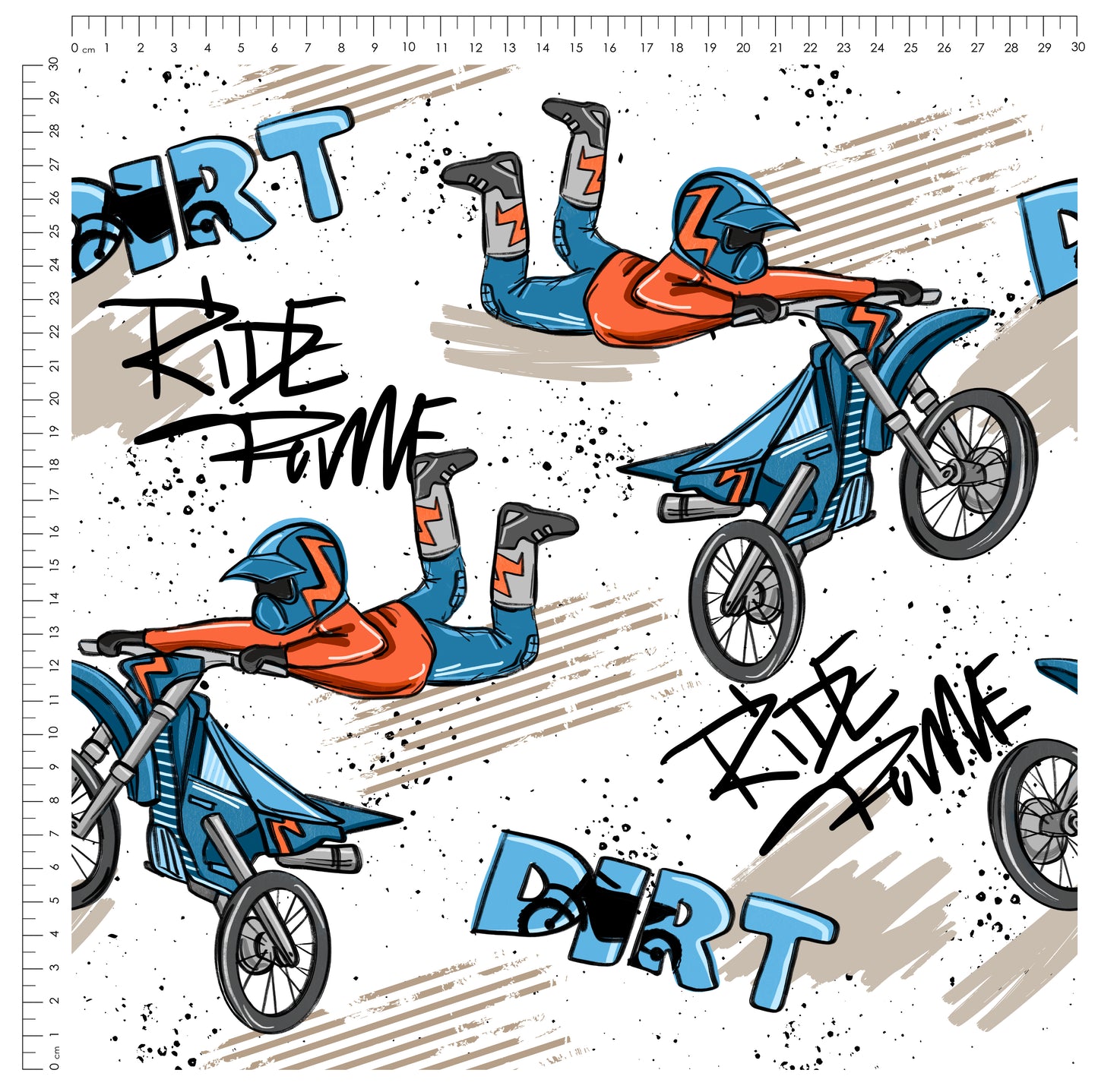 Dirt Bike Creme | auf verschiedenen Stoffarten