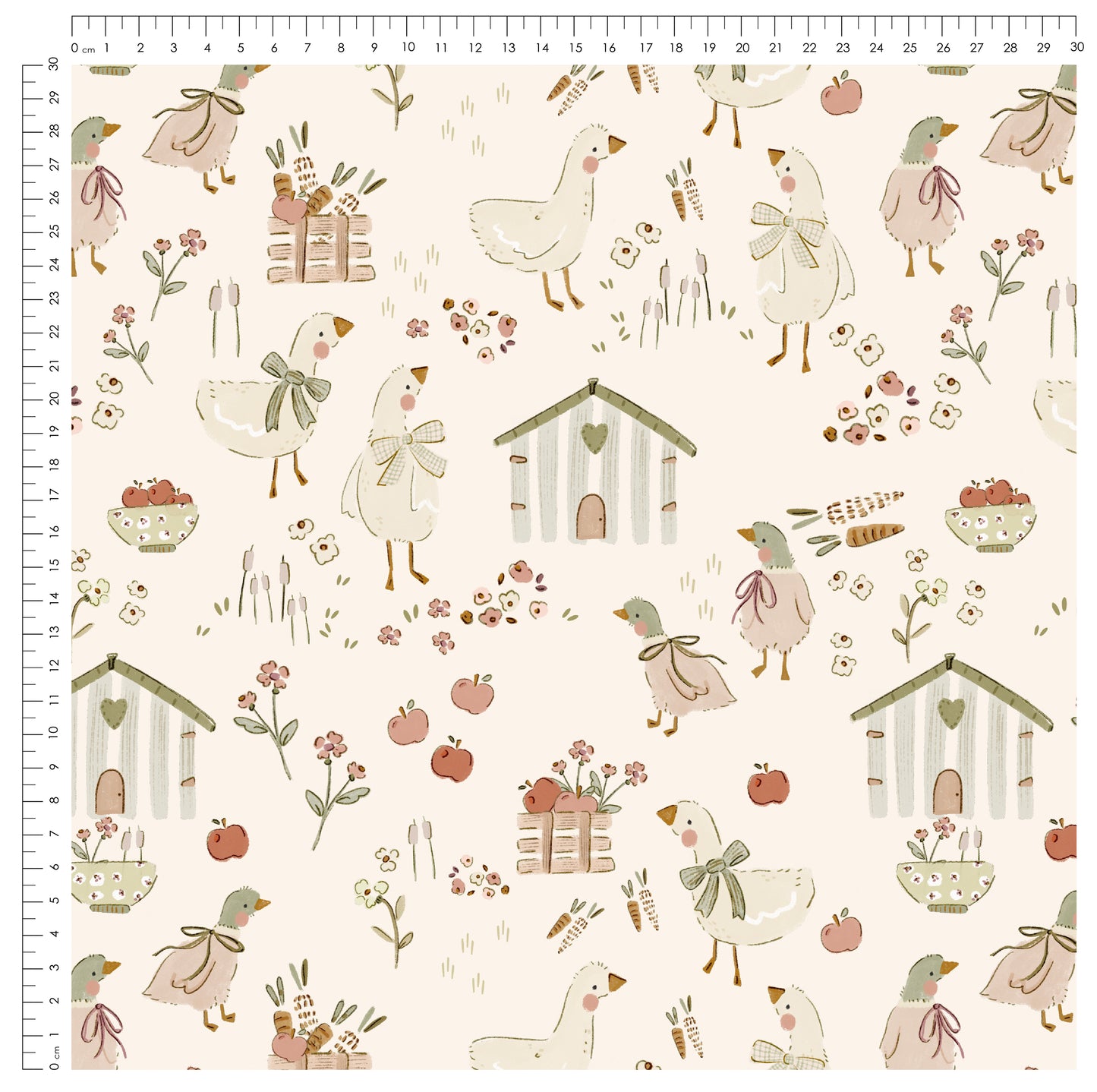 Goose Cottage Beige | auf verschiedenen Stoffarten