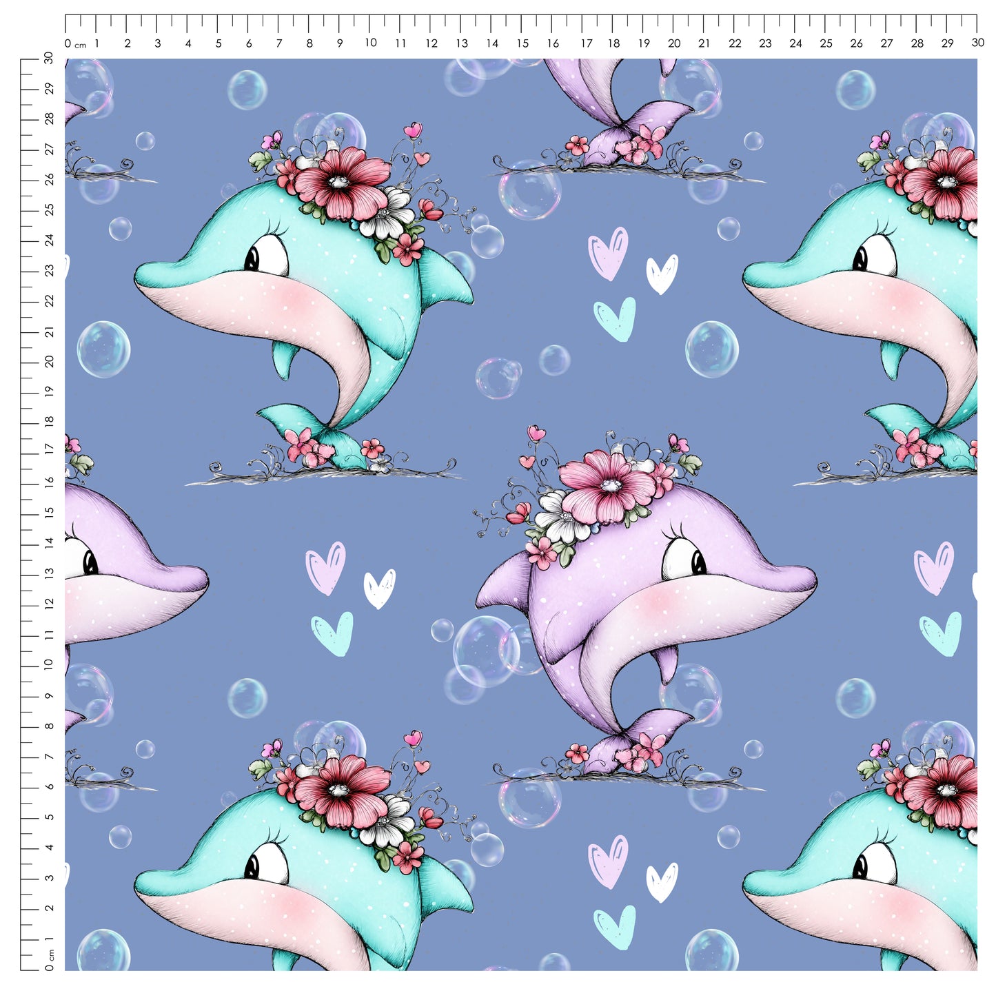 Blooming Dolphin Lila | auf verschiedenen Stoffarten