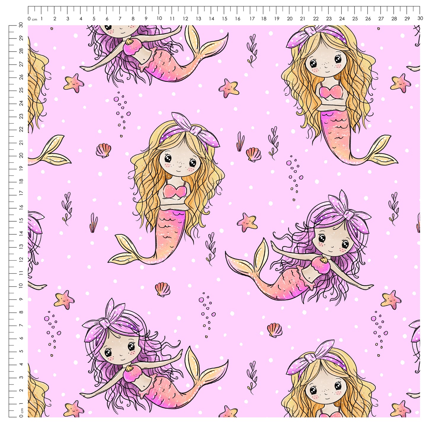 Stoffpaket Mermaid Dreams Rosa | auf verschiedenen Stoffarten