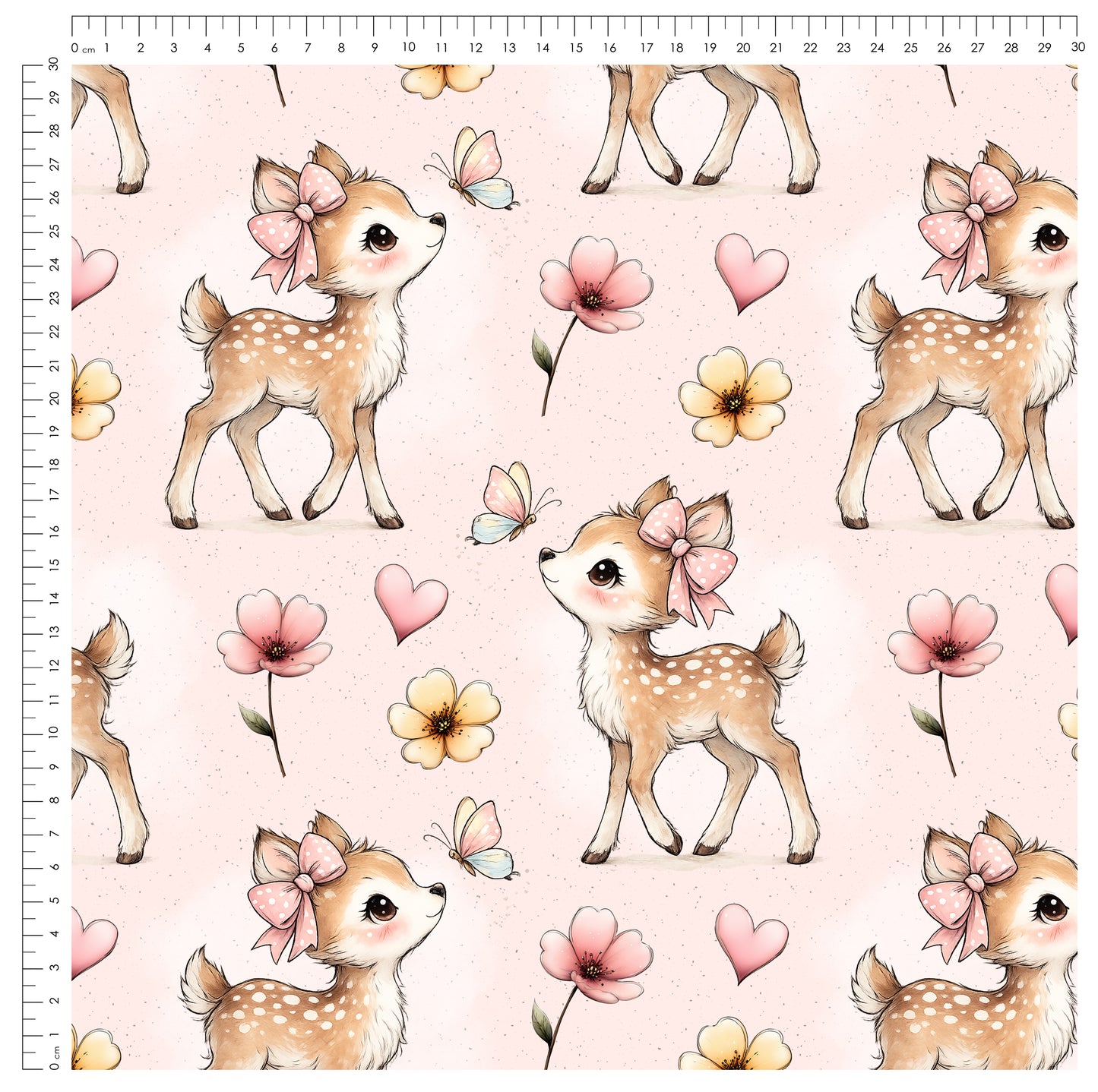Little Blossom Deer Rosa | auf verschiedenen Stoffarten