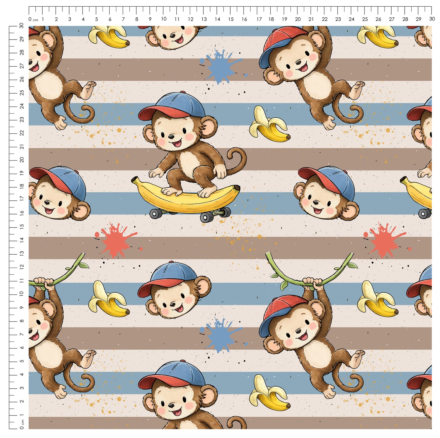 Stoffpaket Banana Rides Stripes | auf verschiedenen Stoffarten