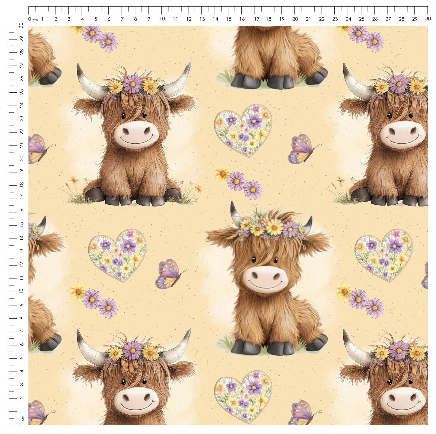 Highland Cow Gelb | auf verschiedenen Stoffarten