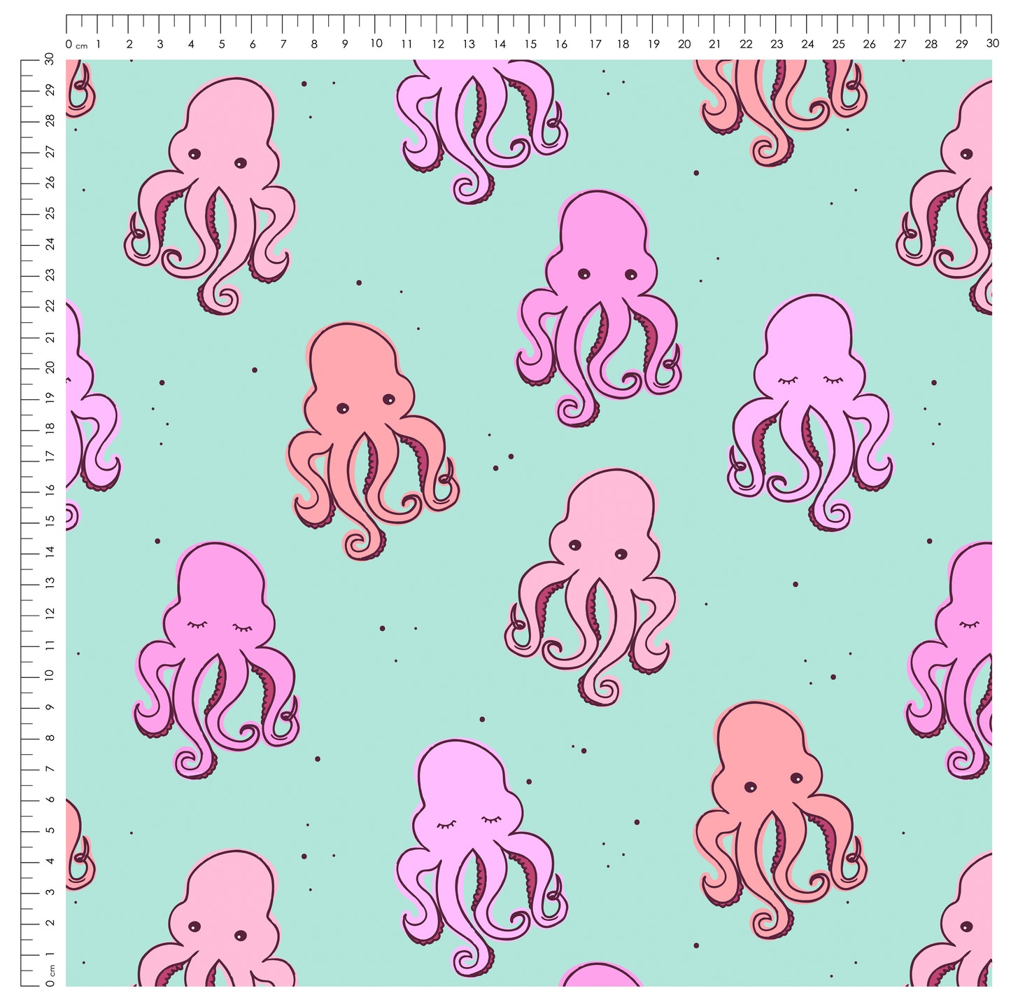 Little Octopus Mint | auf verschiedenen Stoffarten
