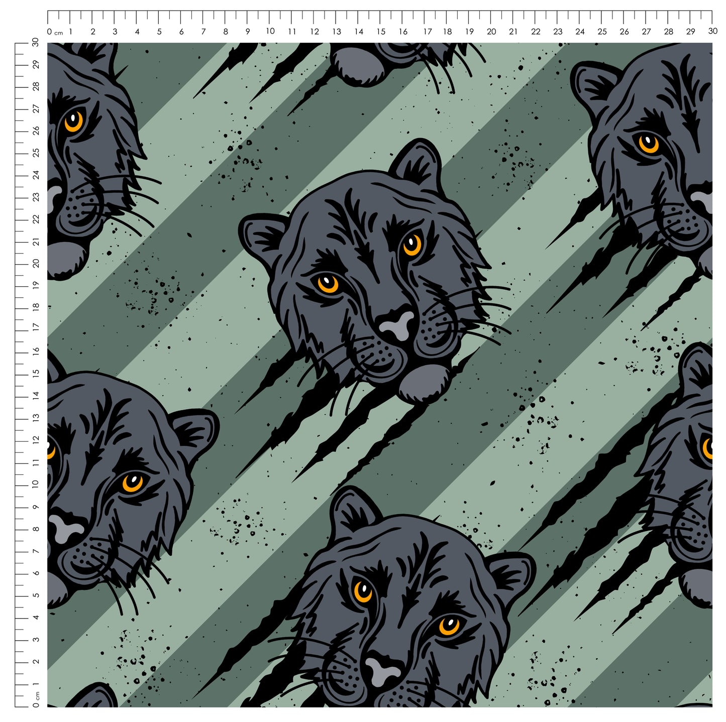 Urban Panther Grün | auf verschiedenen Stoffarten