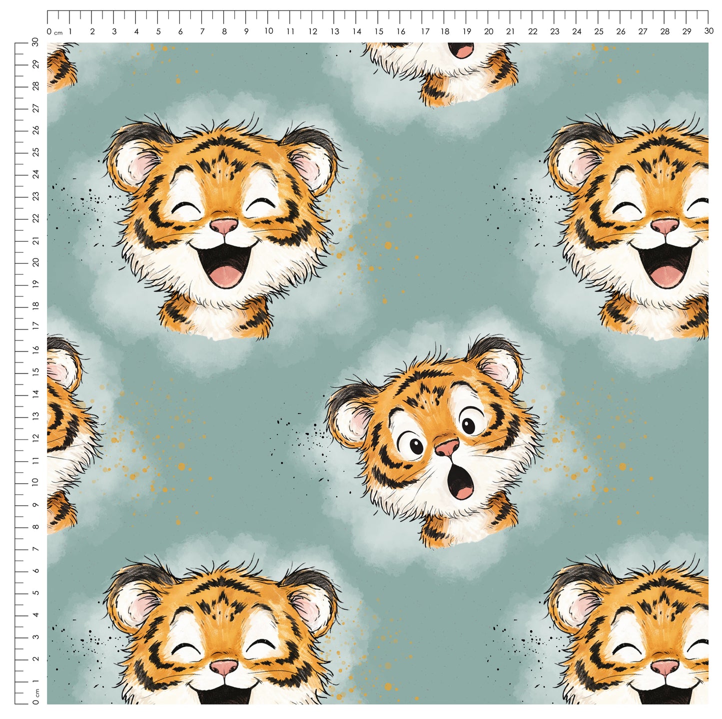Stoffpaket Tiger Taps Mint | auf verschiedenen Stoffarten