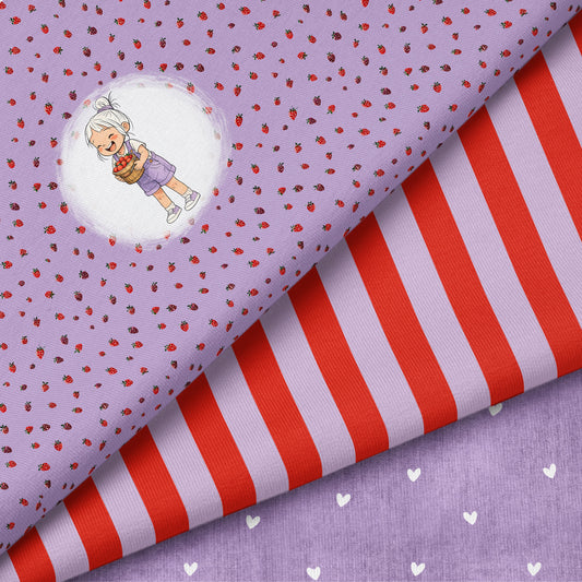 Rosie – Mädchen mit Erdbeeren Design | verschiedene Stoffarten