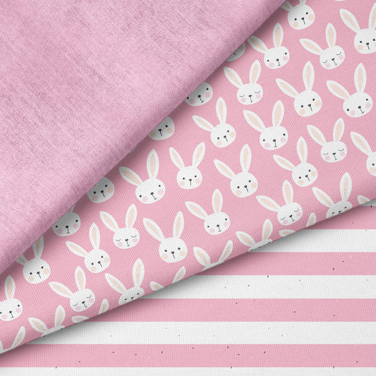 Kleine Hasenliebe Rosa – süßes Hasen Design | auf verschiedenen Stoffarten