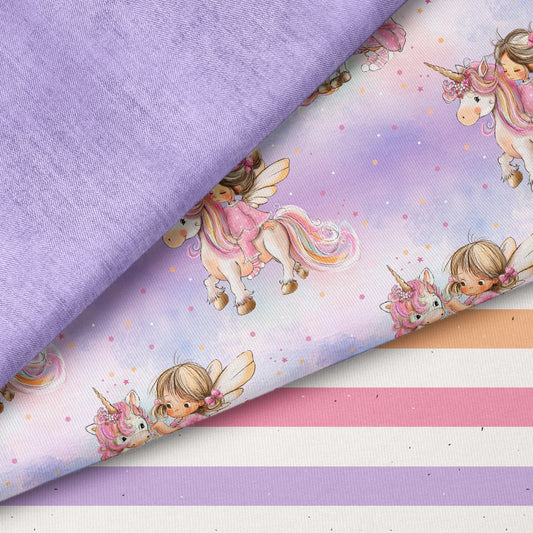 Einhornfeen Lila – magisches Einhorn Design | auf verschiedenen Stoffarten