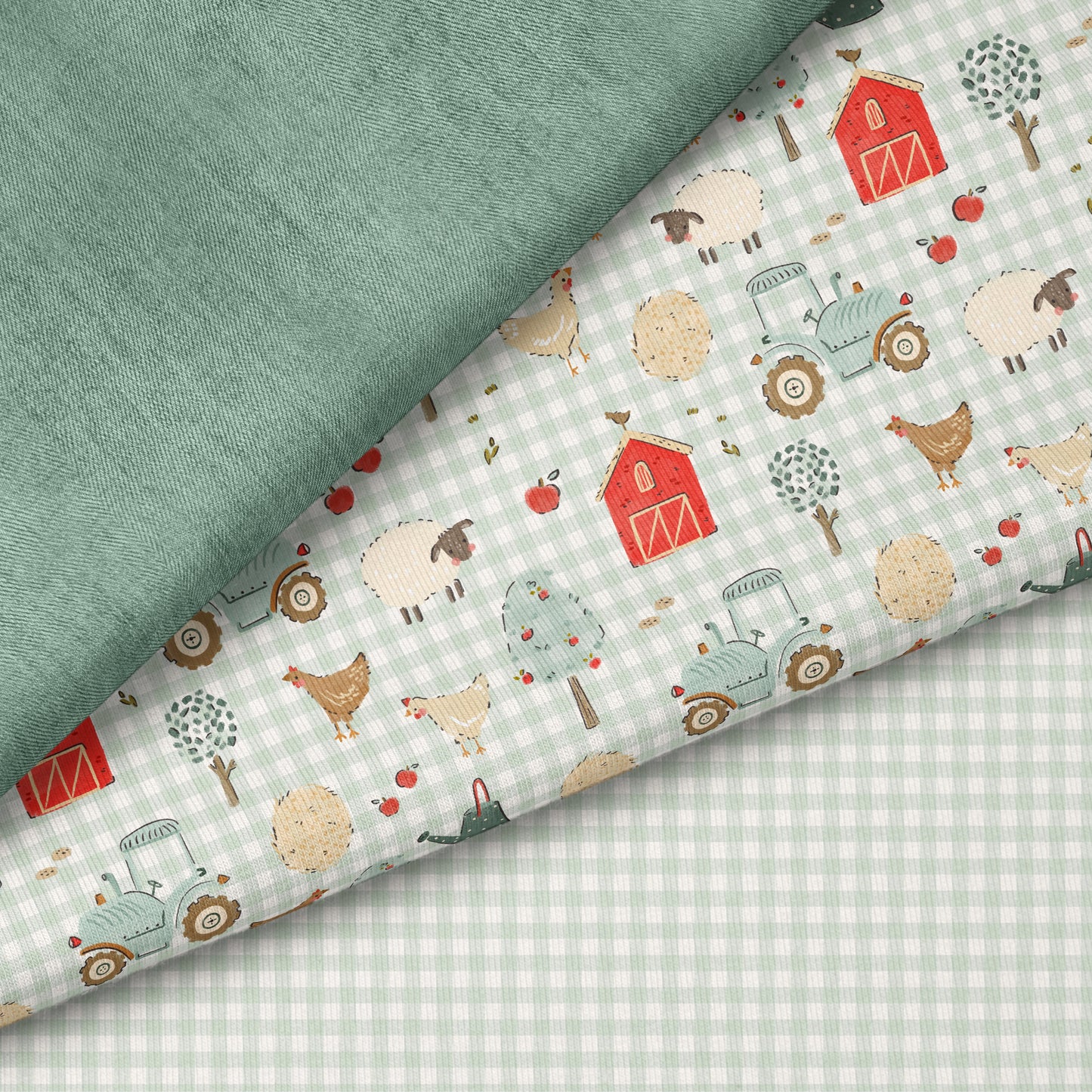 On the Farm Vichy – Bauernhof Design | auf verschiedenen Stoffarten