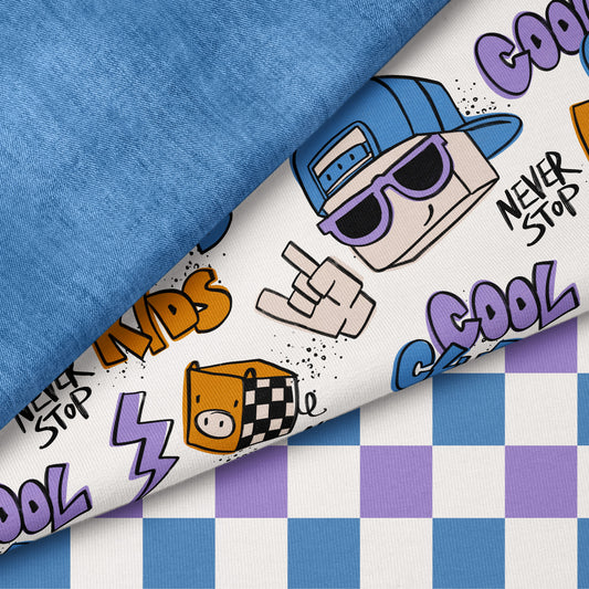Cool Kids Club Lila – cooler Streetstyle Stoff | auf verschiedenen Stoffarten