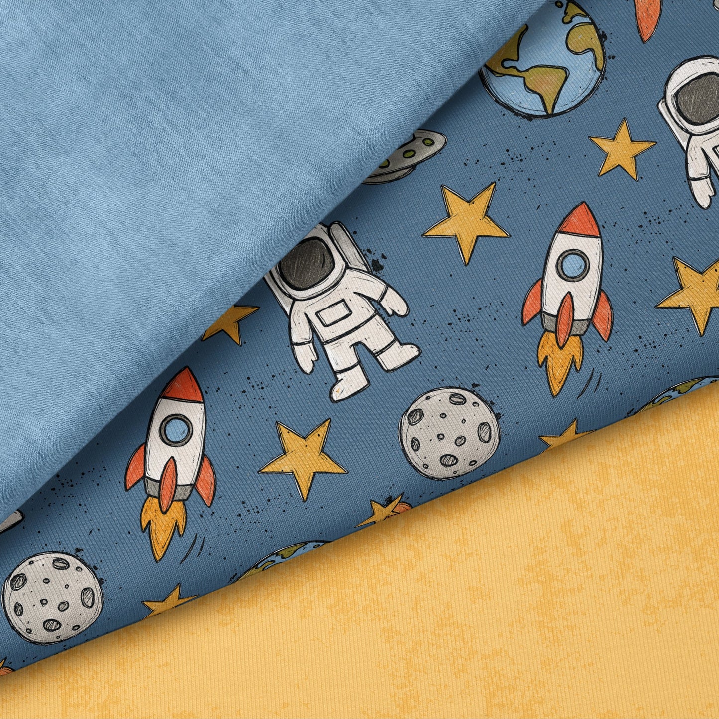 Mission Mars Dunkelblau | auf verschiedenen Stoffarten