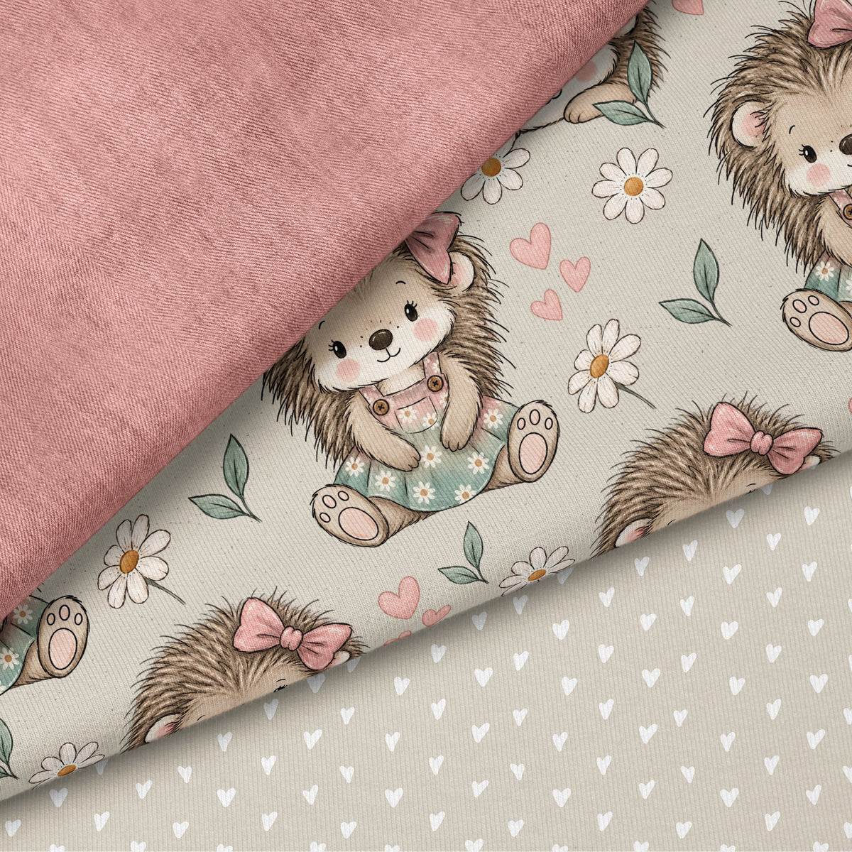 Igelglück Girl Beige | auf verschiedenen Stoffarten