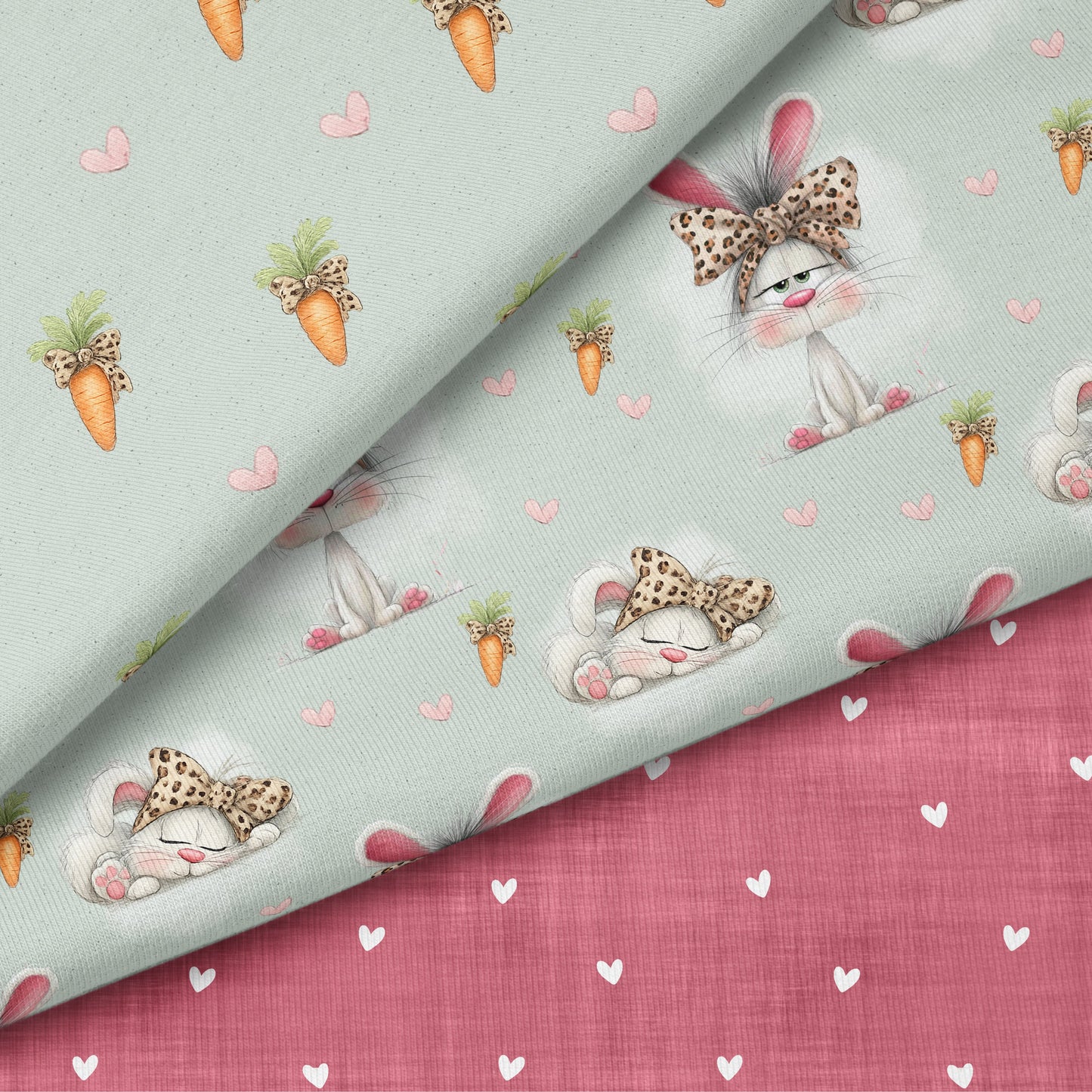 Miss Bunny Mint – verspielter Hasenstoff | verschiedene Stoffarten