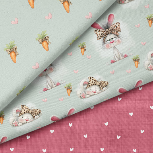 Miss Bunny Mint – verspielter Hasenstoff | verschiedene Stoffarten