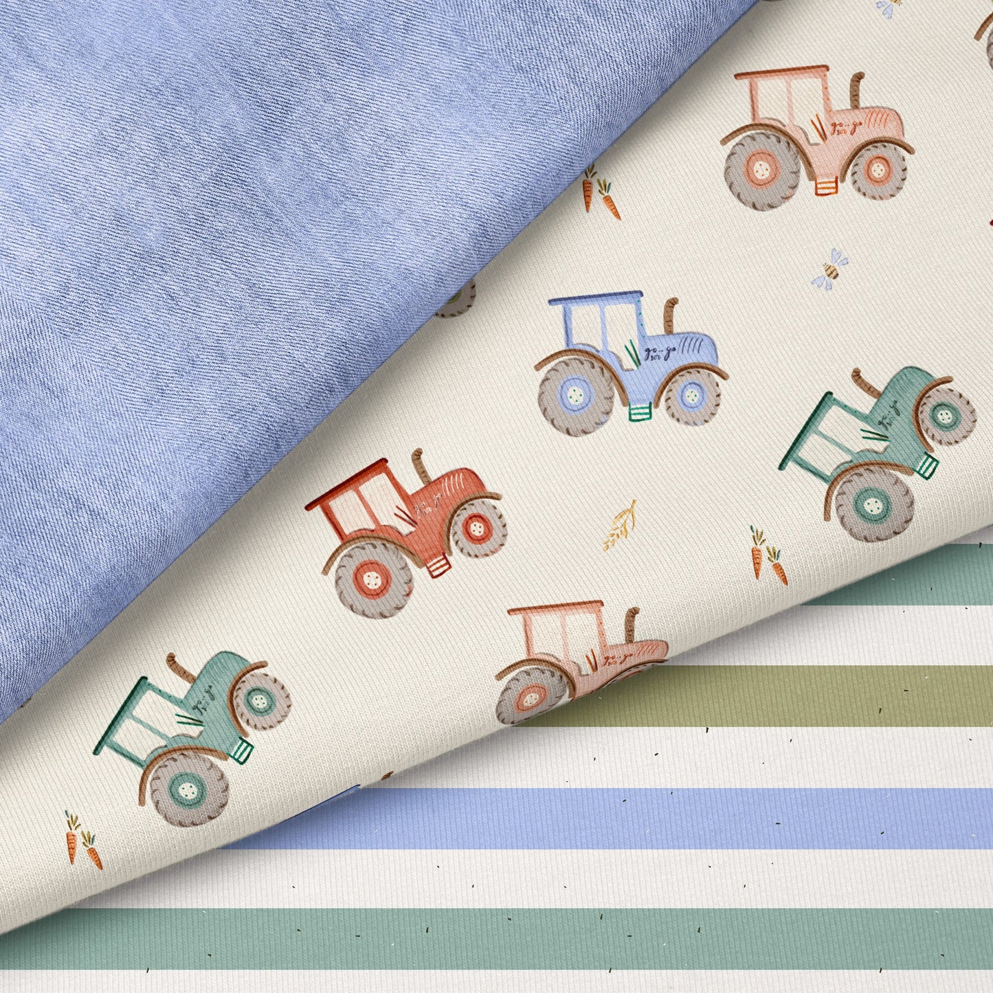 Little Farm Life Traktor – süßer Traktor Stoff | verschiedene Stoffarten